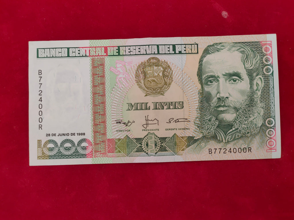 CENTRAL BANK OF PERU 1000 INTIS (D408)