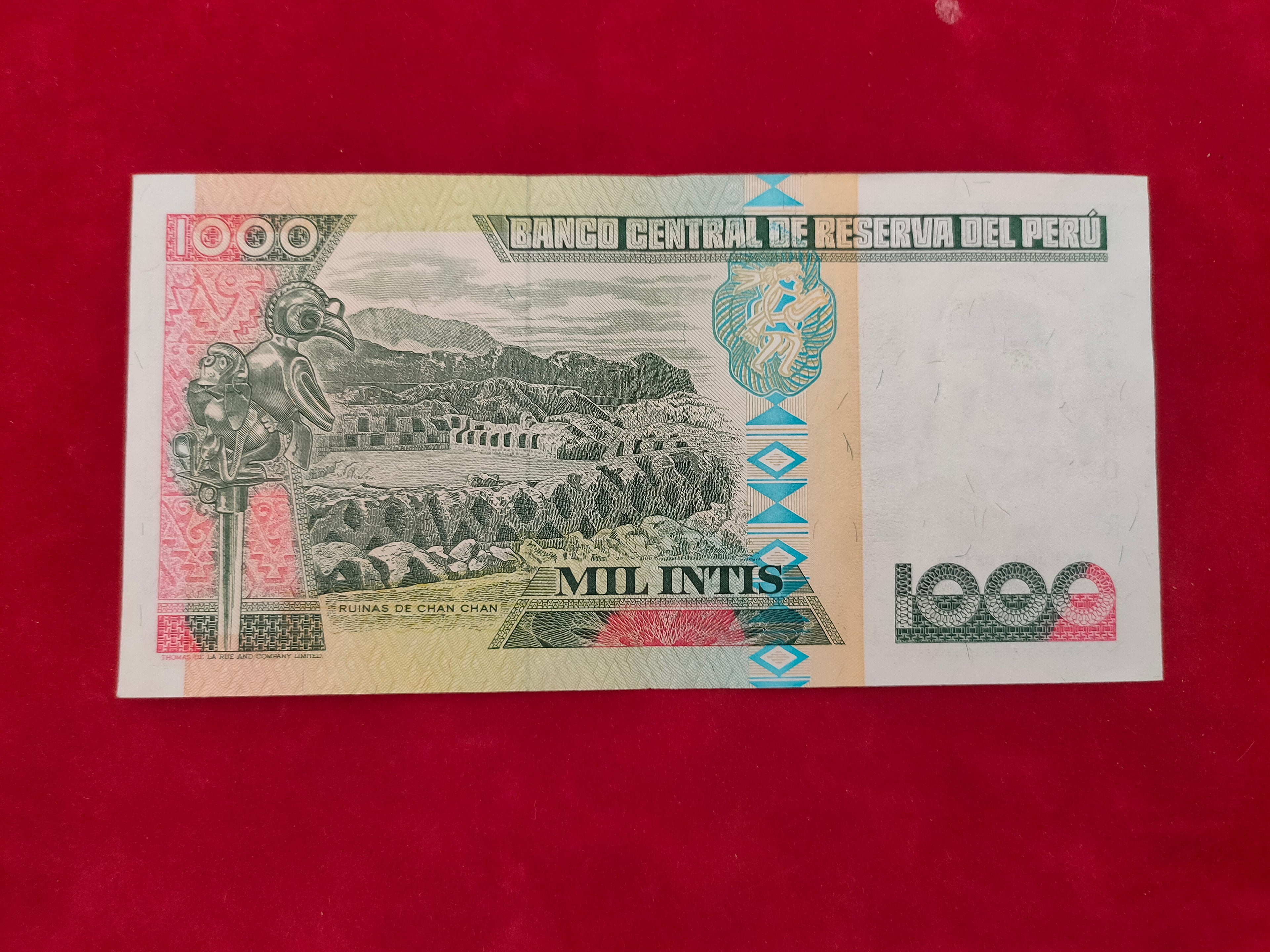 CENTRAL BANK OF PERU 1000 INTIS (D408)