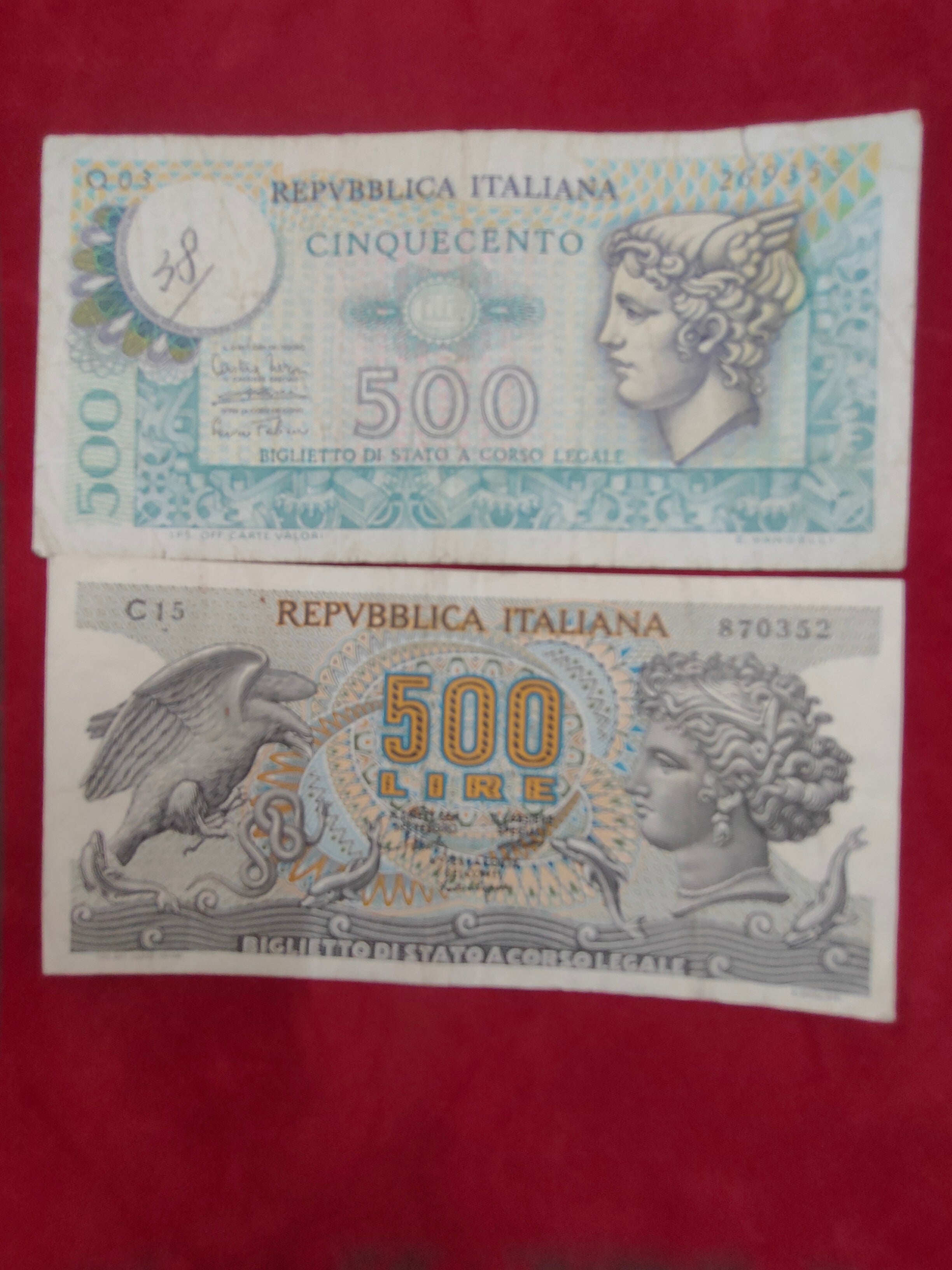 BANK OF ITALY 500 LIRE (D636)