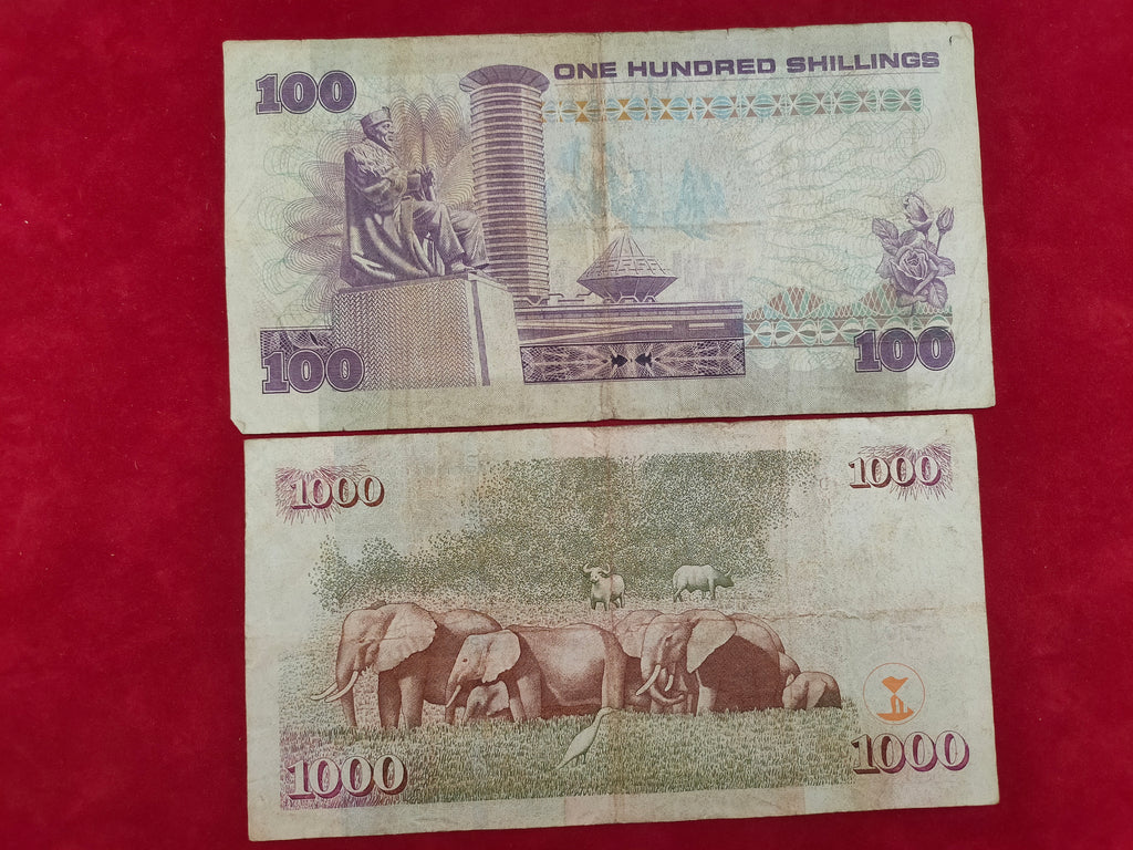 CENTRAL BANK OF KENYA 10,20,100,1000 SHILLINGS