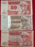 BANK OF ZAIRE 50,20.000,1.000.000 ZAIRES (D34)