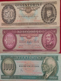 HUNGARIAN NATIONAL BANK 50,100,1000 FORINT (D465)