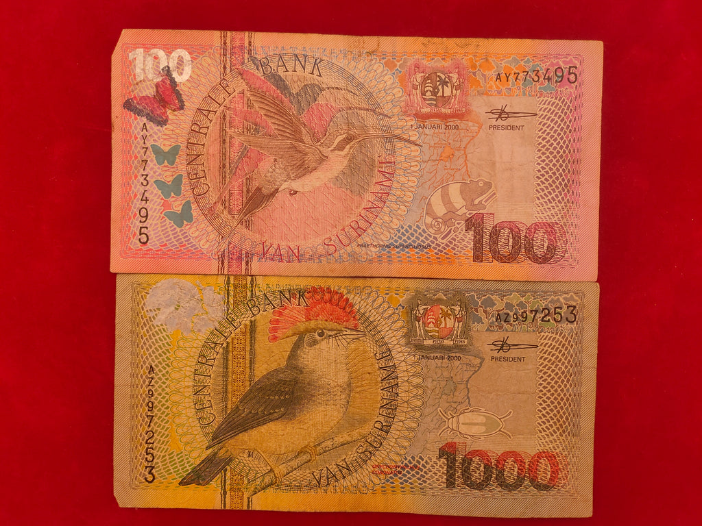 CENTRAL BANK OF SURINAME 100,1000 GULDEN (D882)