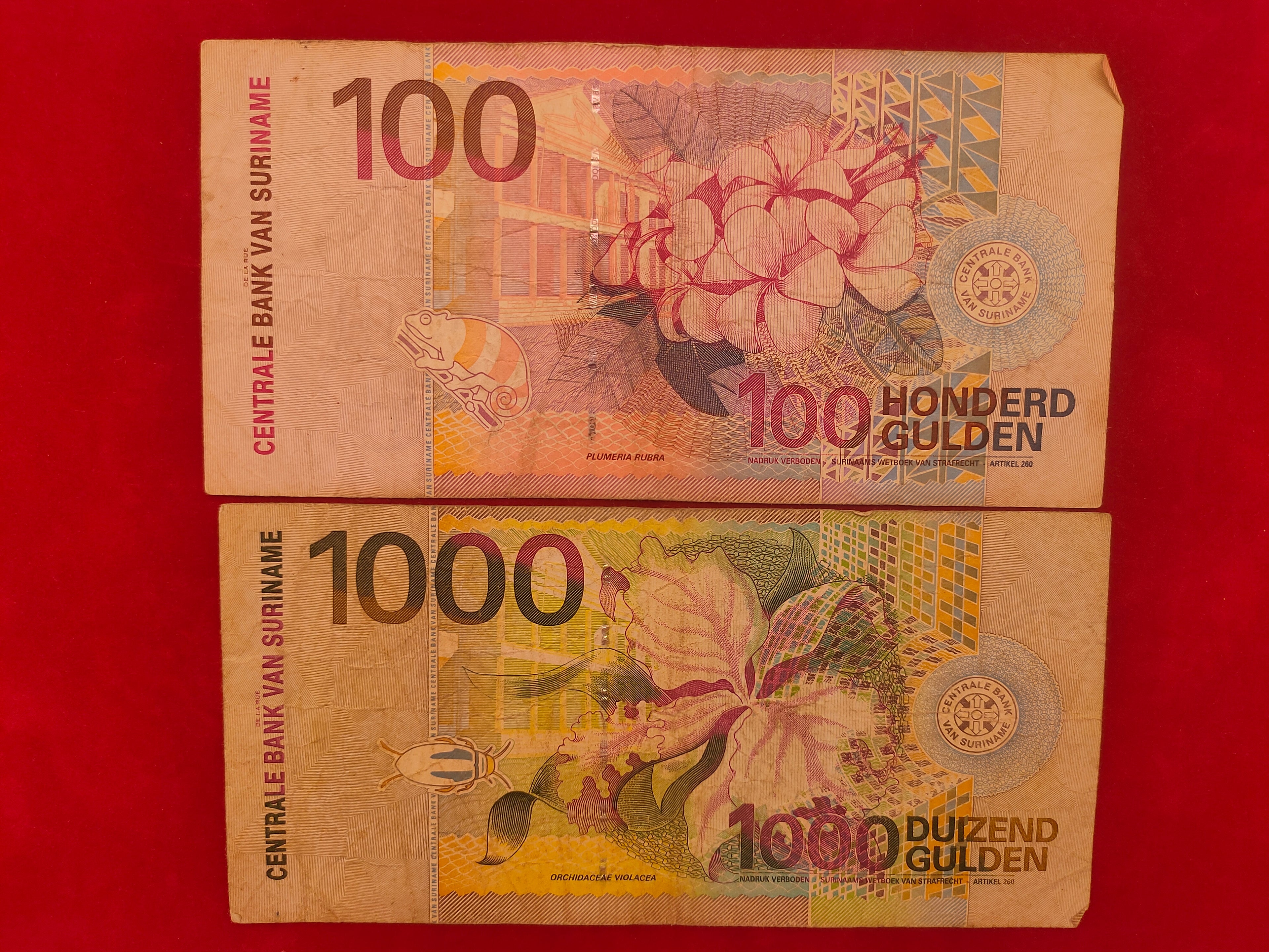 CENTRAL BANK OF SURINAME 100,1000 GULDEN (D882)
