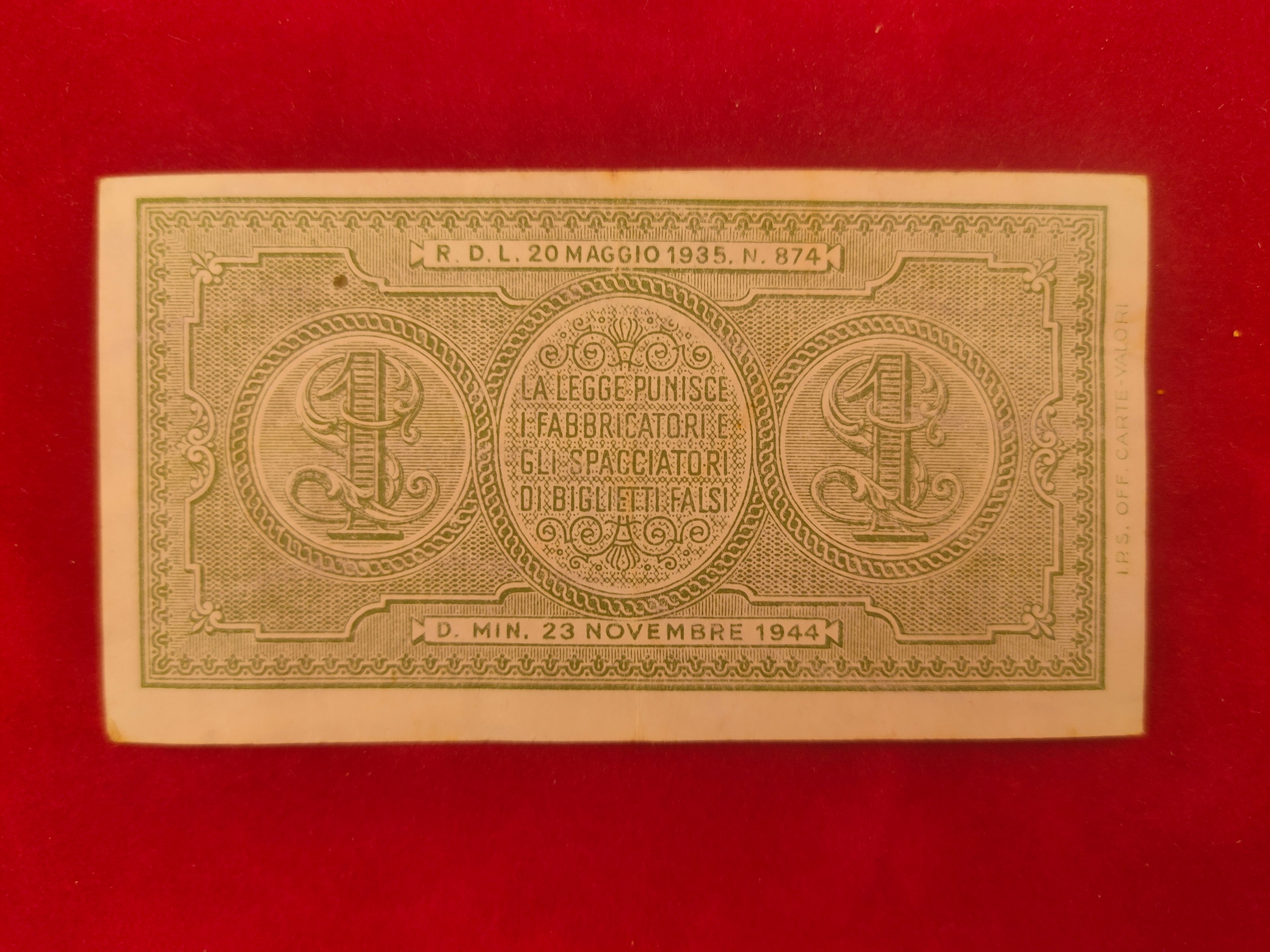 MINISTRY OF TREASURY 1 LIRA (C789)