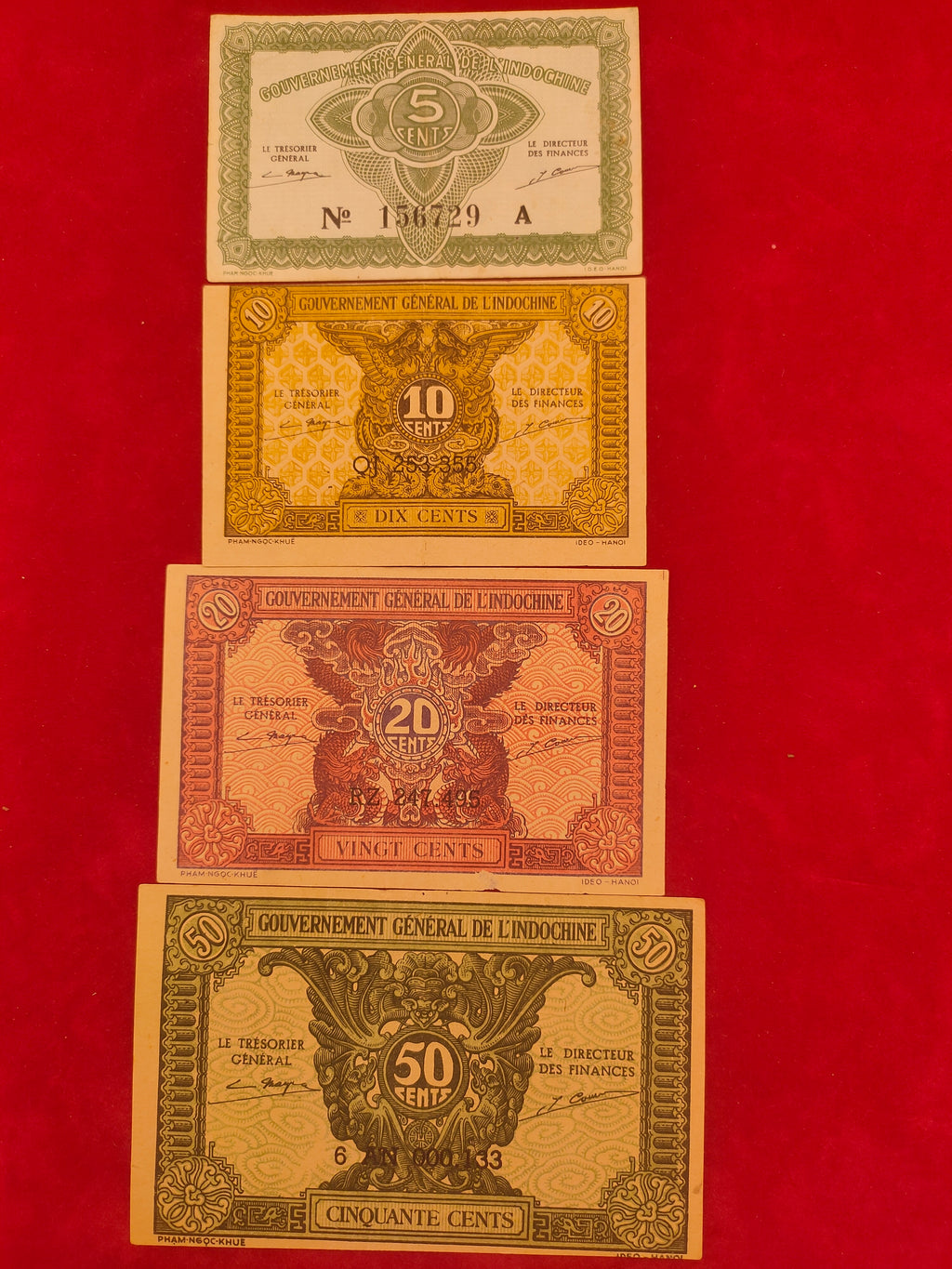 FRENCH INDONESIA 5,10,20,50 HAO (D971)