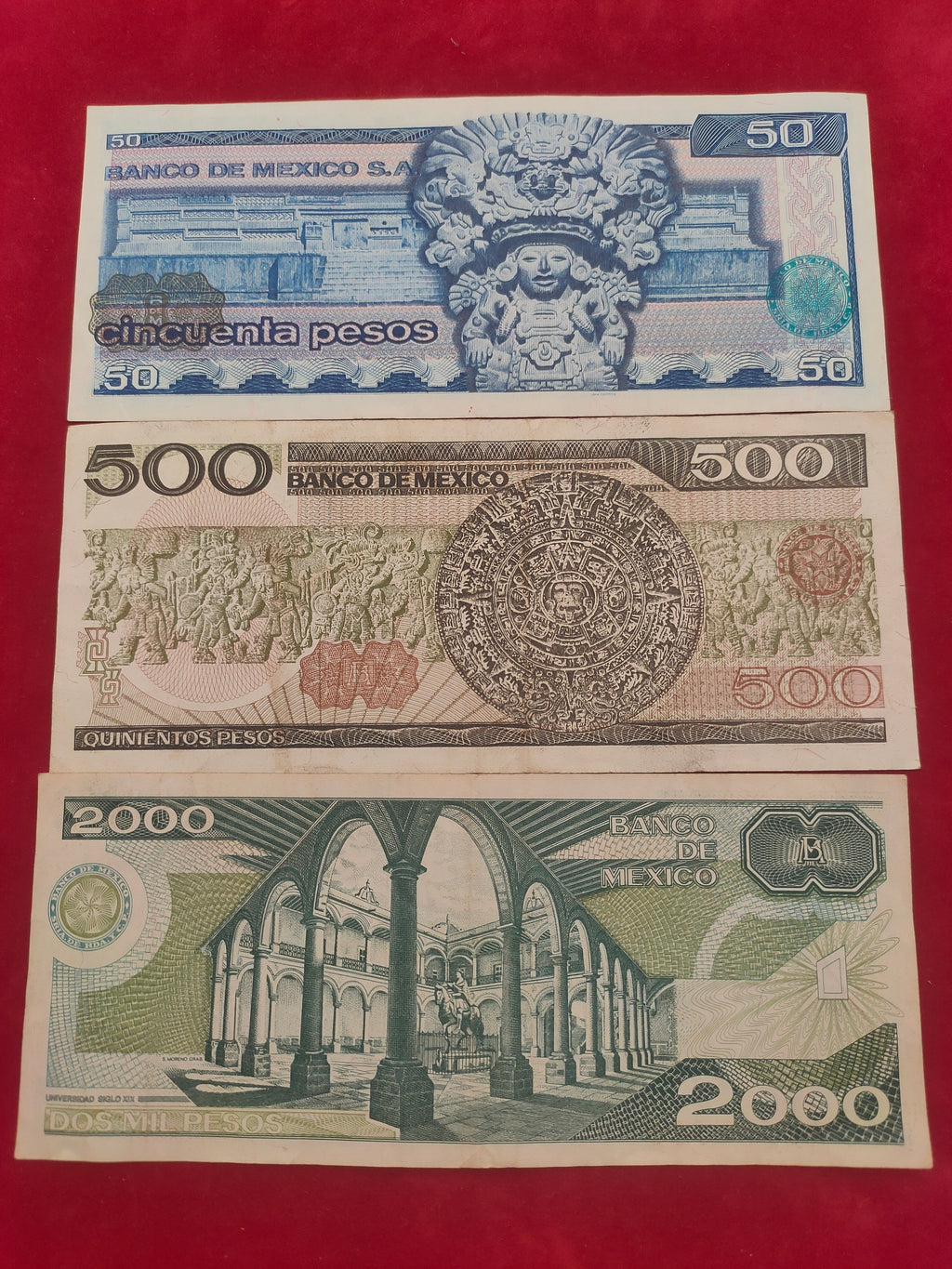 BANK OF MEXICO 50,500,2000,5000,10000 PESOS (619)
