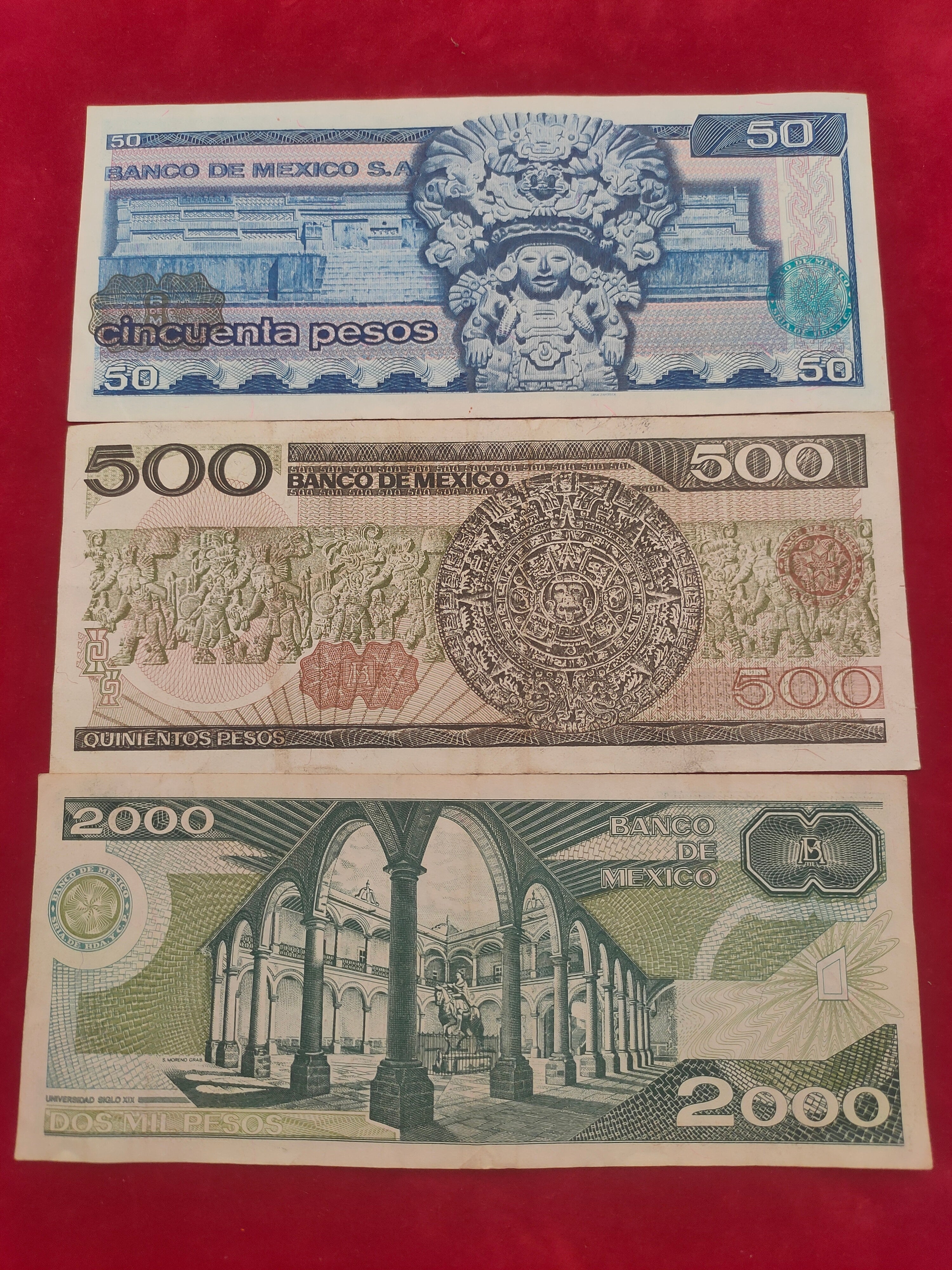BANK OF MEXICO 50,500,2000,5000,10000 PESOS (619)