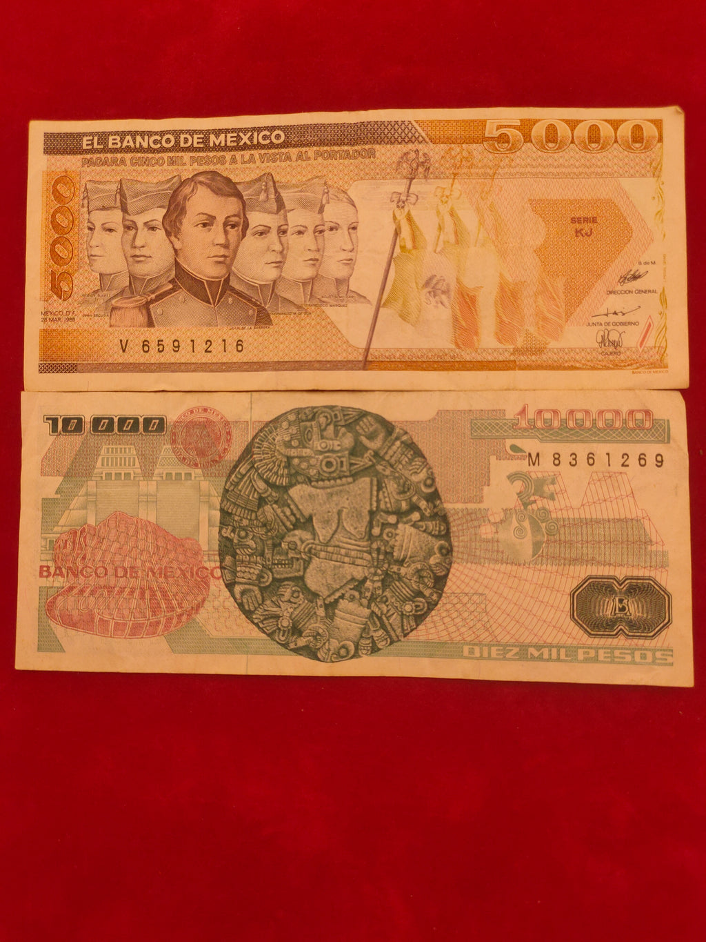 BANK OF MEXICO 50,500,2000,5000,10000 PESOS (619)