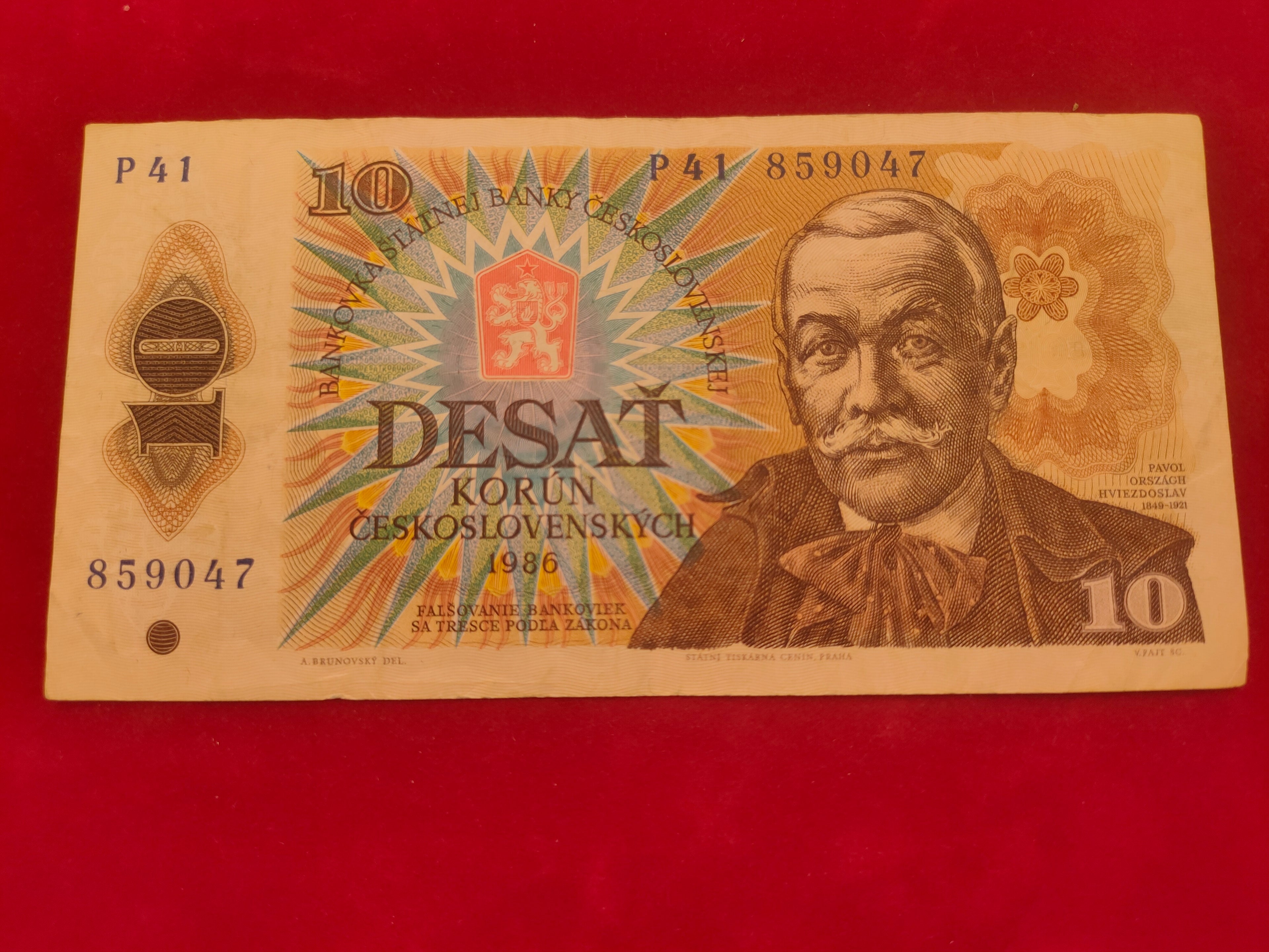 STATE BANK OF CZECHOSLOVAKIA 10 KORUN (D410)