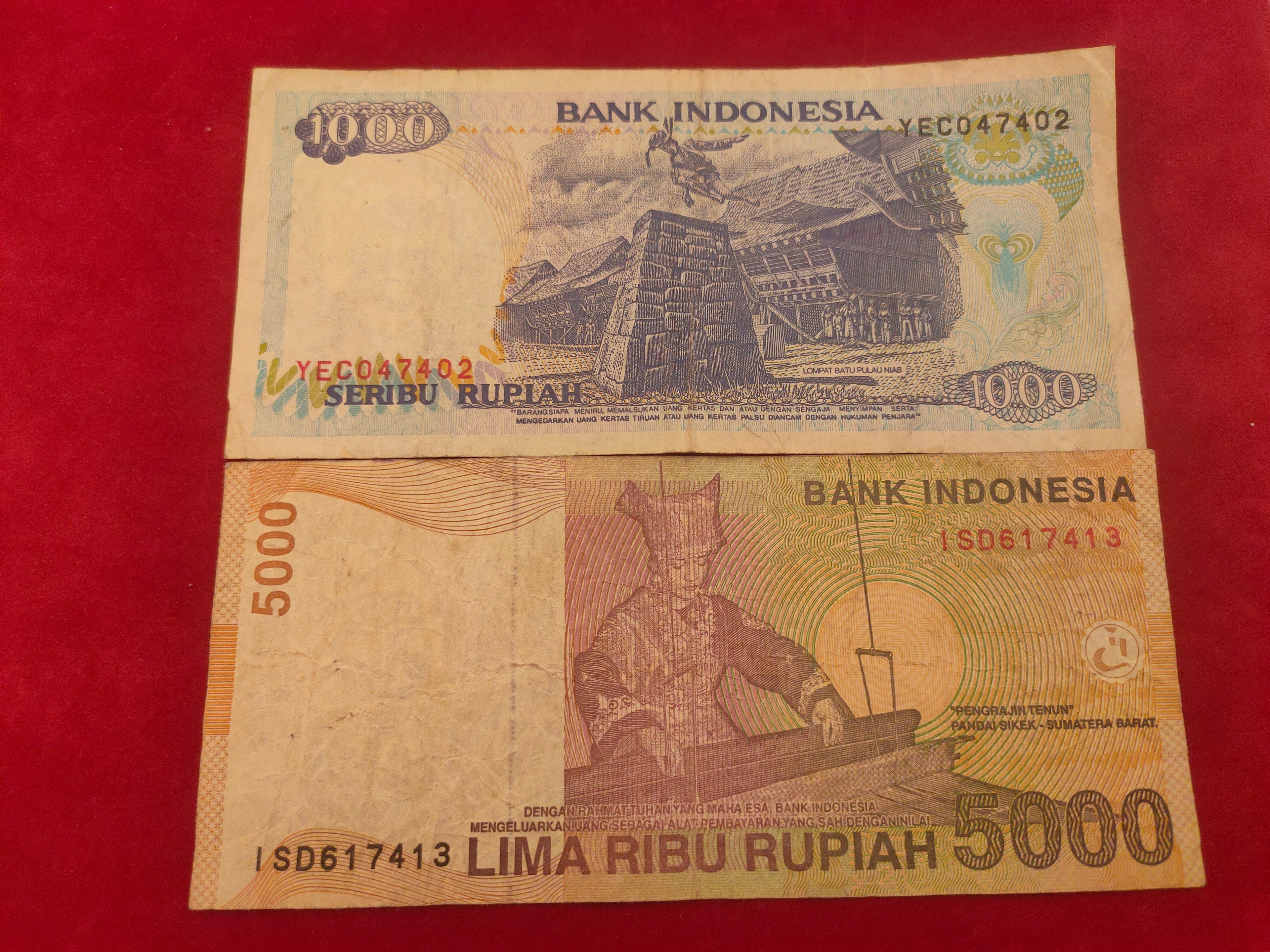 BANK OF INDONESIA 1000,5000 RUPIAH (D625)