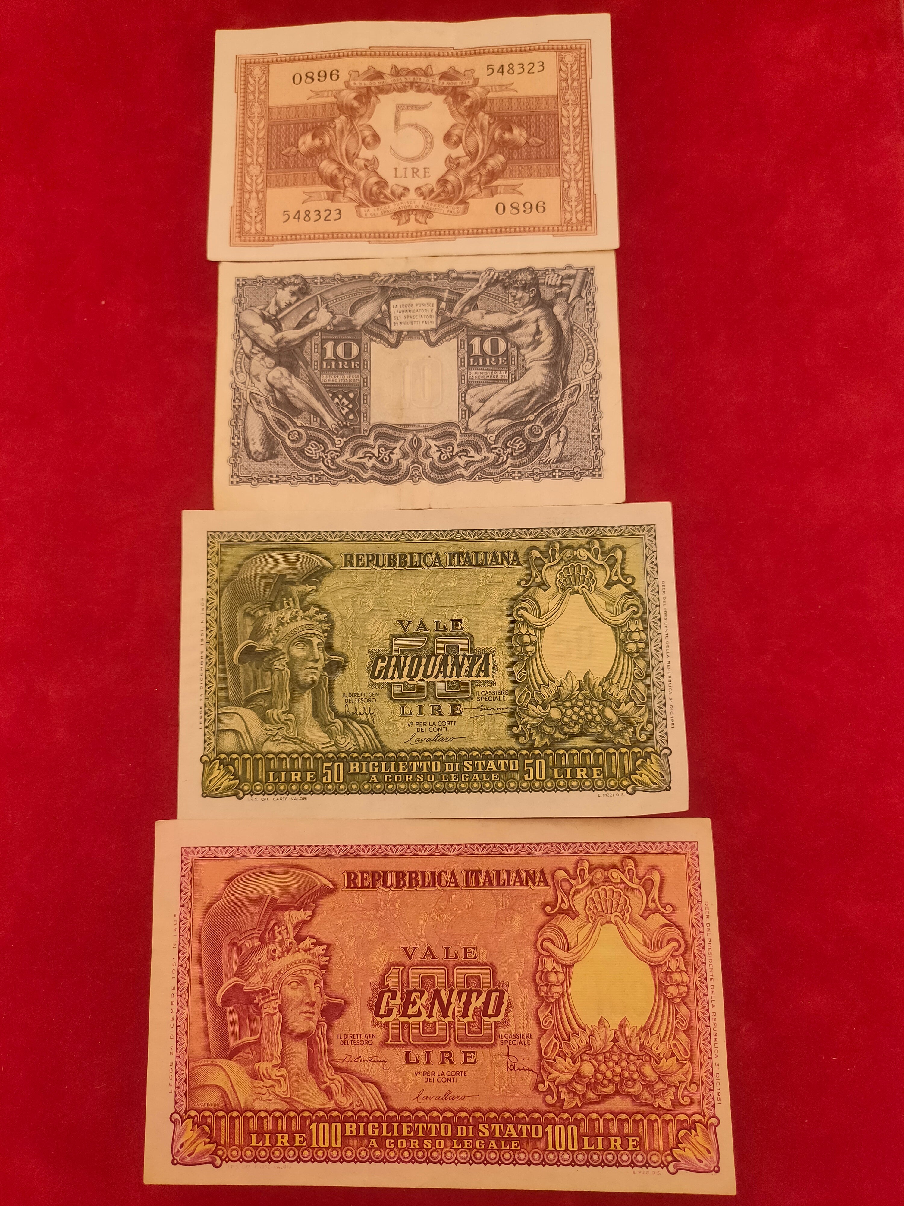 MINISTRY OF TREASURY 5,10,50,100 LIRE (C090)
