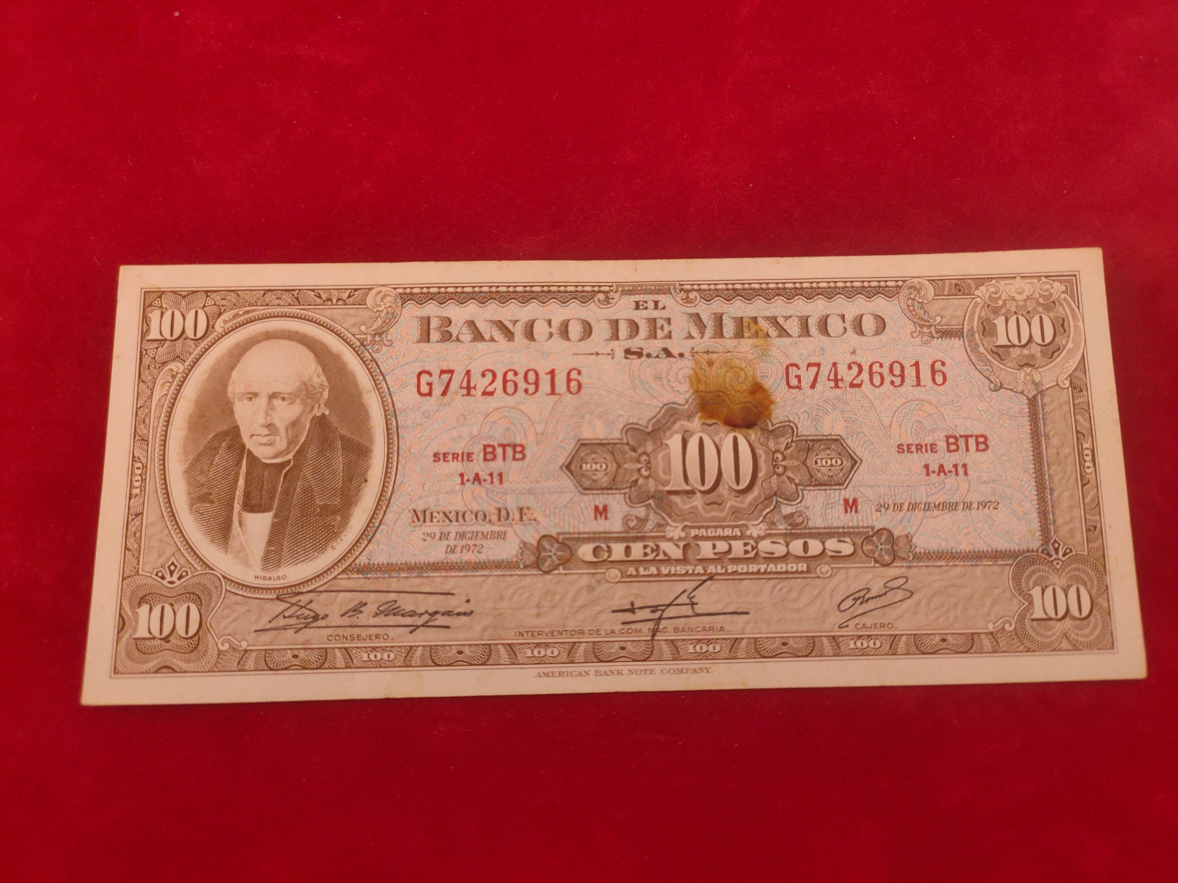 BANK OF MEXICO 100 PESOS (C965)