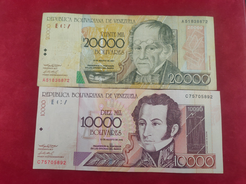 CENTRAL BANK OF VENEZUELA 10000,20000 BOLIVARES (C669)