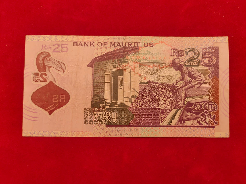 BANK OF MAURITIUS  25 RUPEES (D213)