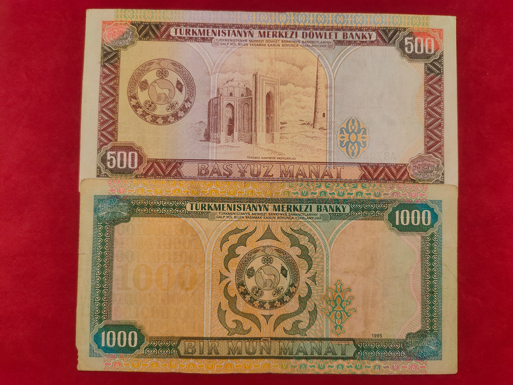 CENTRAL BANK OF TURKMENISTAN 500,1000 MANAT (C496)