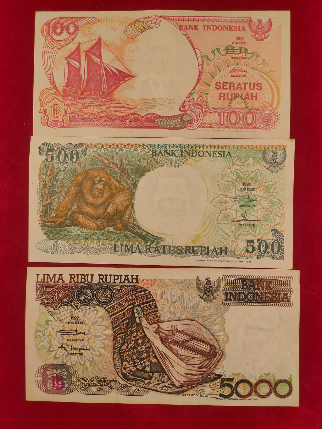 BANK OF INDONESIA 100, 500, 5000 RUPIAH (D552)