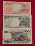 BANK OF INDONESIA 100, 500, 5000 RUPIAH (D552)