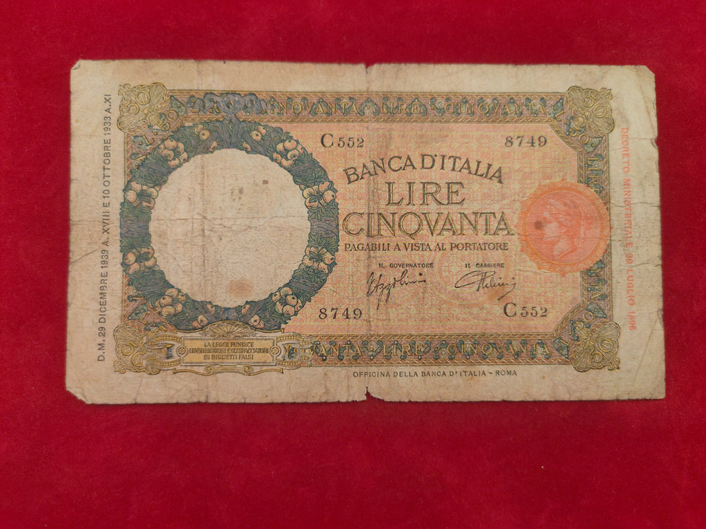 BANK OF ITALY 50 LIRE (911)