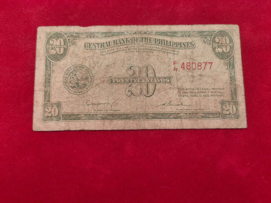CENTRAL BANK OF PHILIPPINES 20 CENTAVOS (D602)