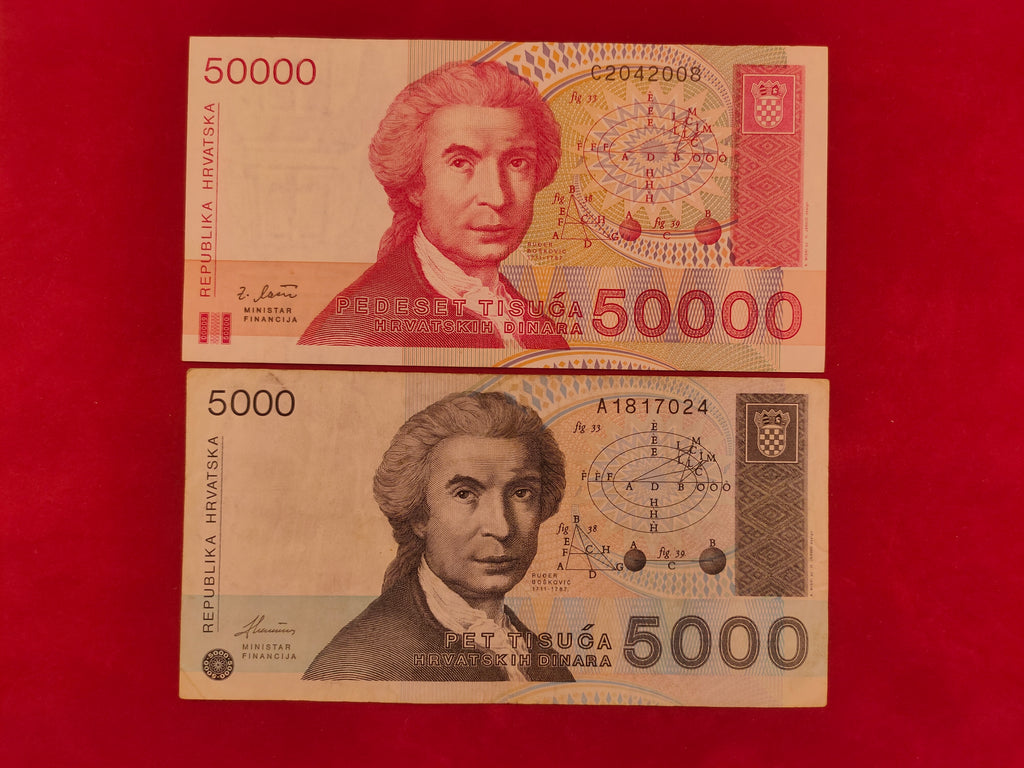 CROATIAN NATIONAL BANK  50000,5000 DINARA (D605)