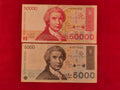 CROATIAN NATIONAL BANK  50000,5000 DINARA (D605)