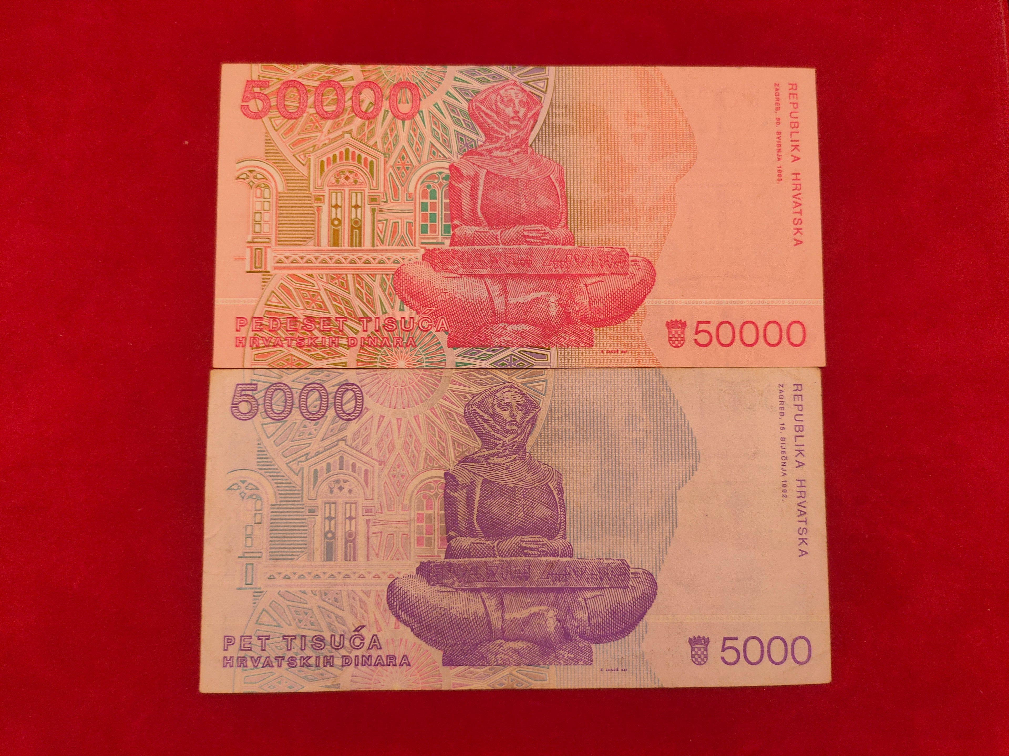 CROATIAN NATIONAL BANK  50000,5000 DINARA (D605)