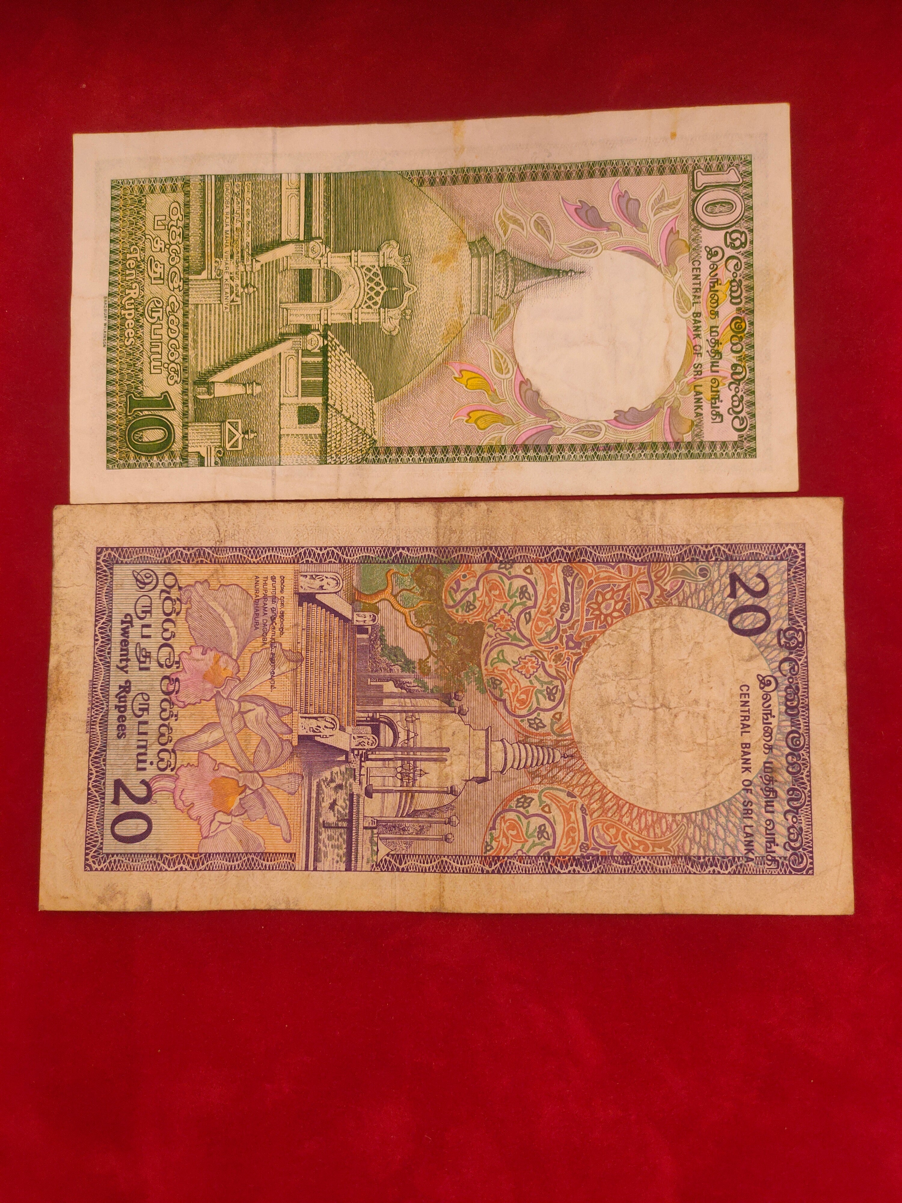 CENTRAL BANK OF SRI LANKA 10, 20 RUPEES (D633)