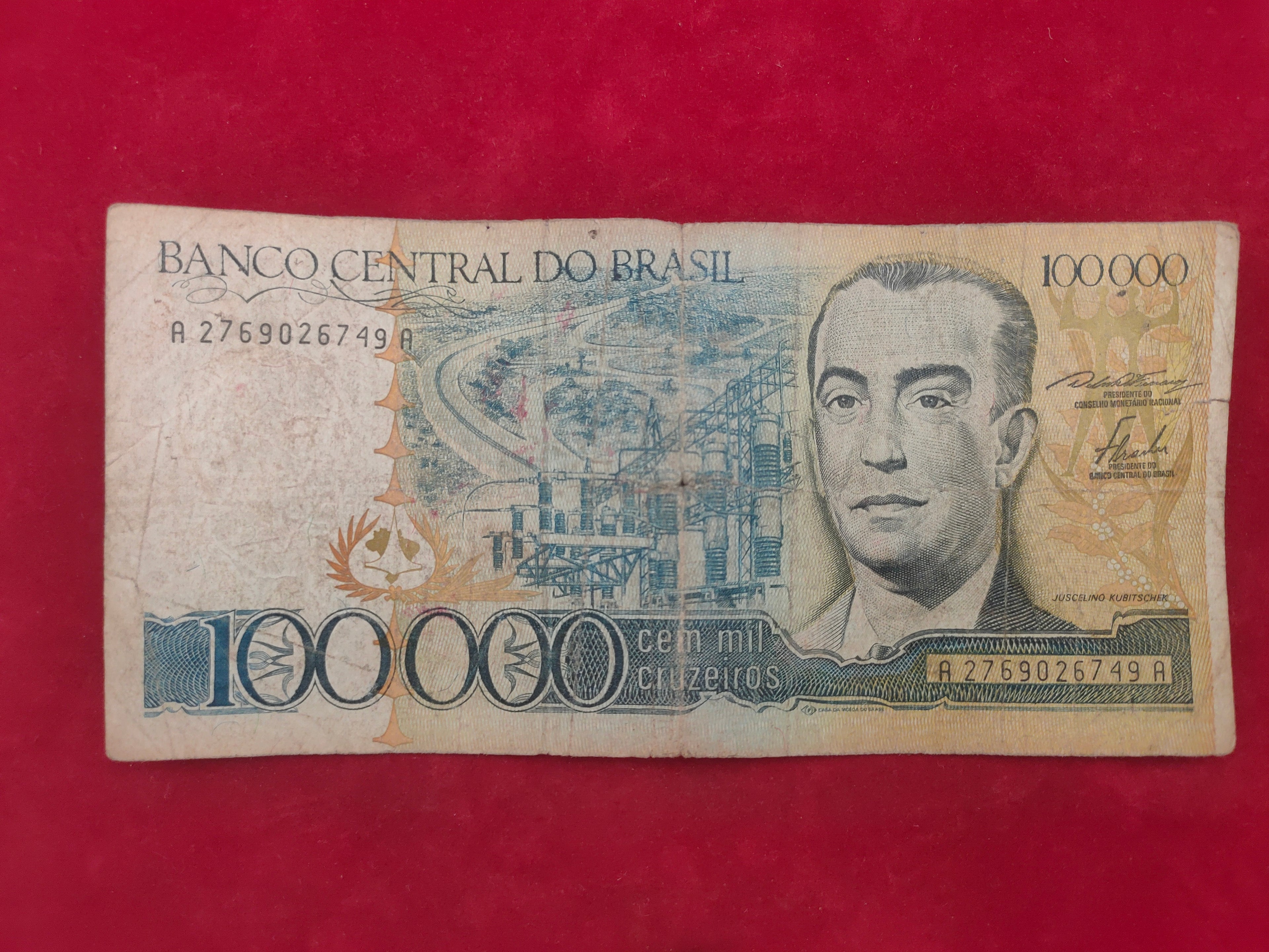 CENTRAL BANK OF BRASIL 100000 CRUZEIROS (D535)