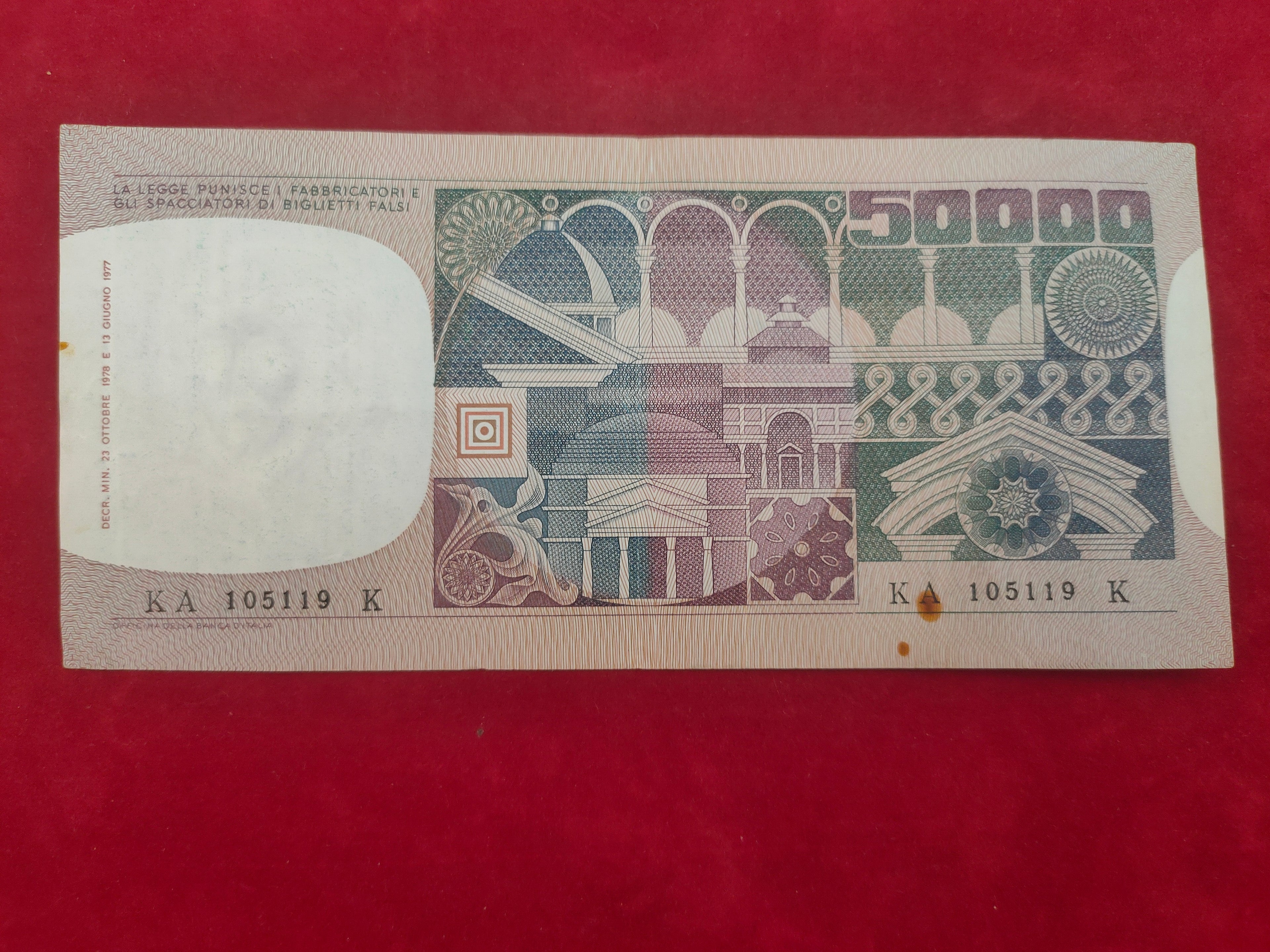 BANK OF ITALY 50000 LIRE (657)