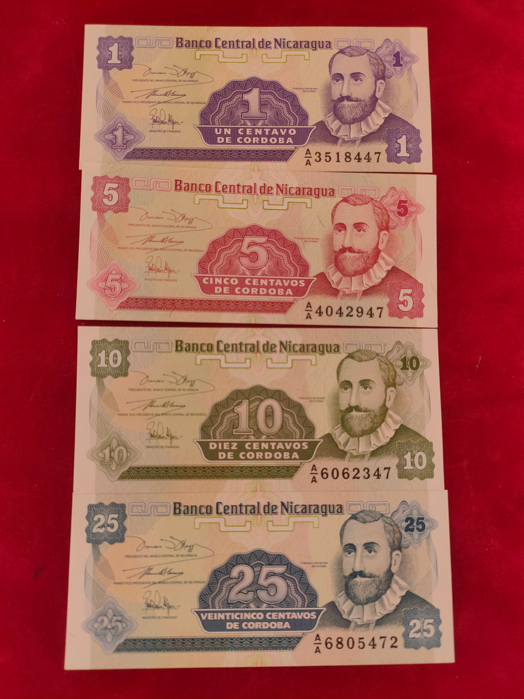 CENTRAL BANK OF NICARAGUA 1,5,10,25 CENTAVOS (C444)