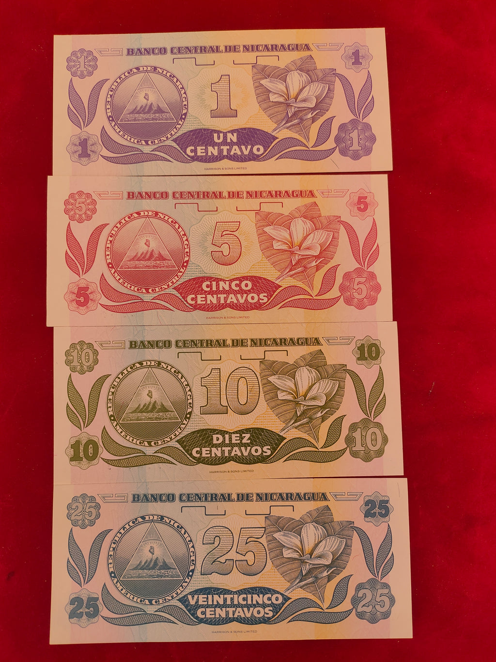 CENTRAL BANK OF NICARAGUA 1,5,10,25 CENTAVOS (C444)