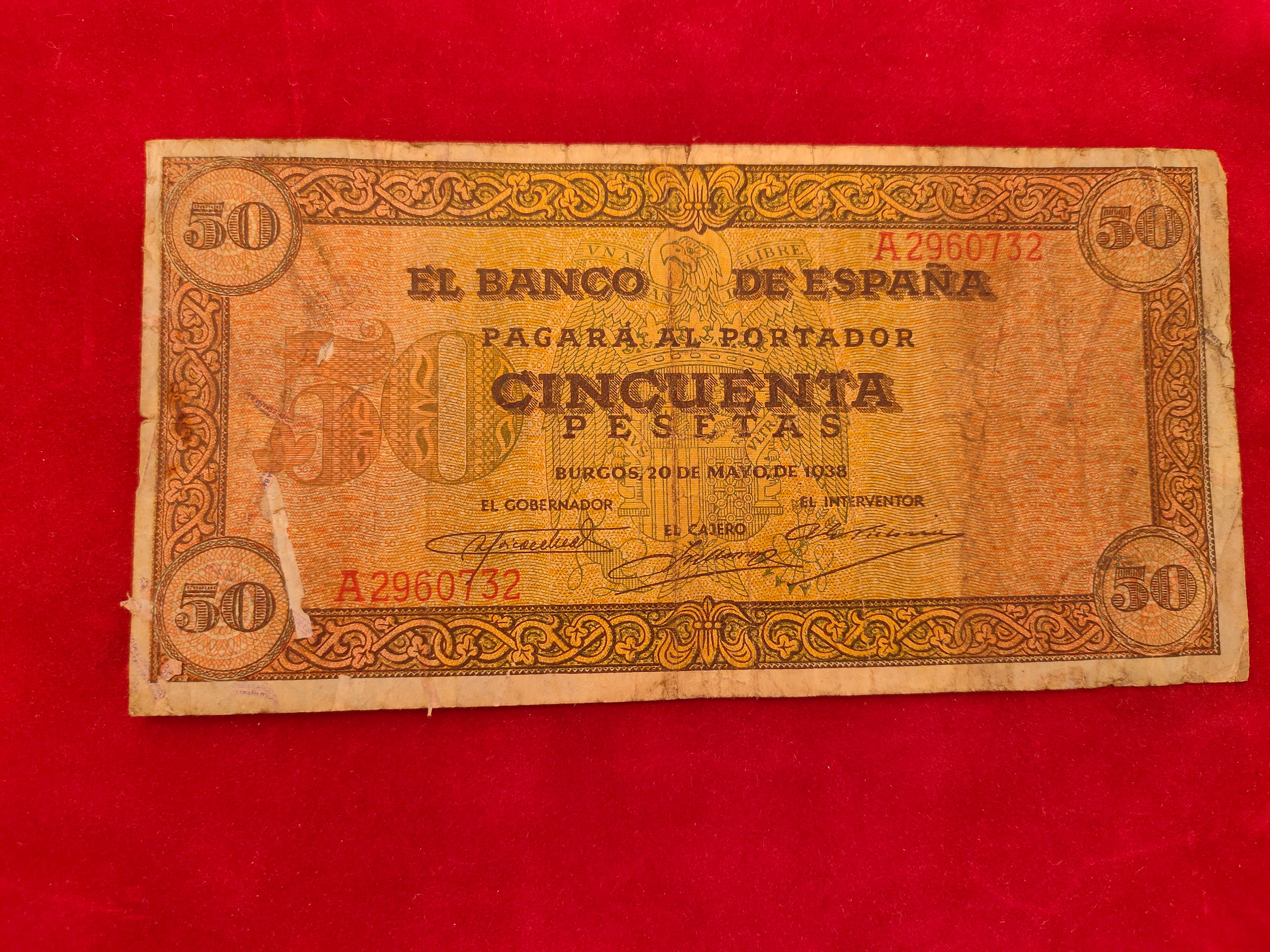 BANK OF SPAIN 50 PESETAS (C093)