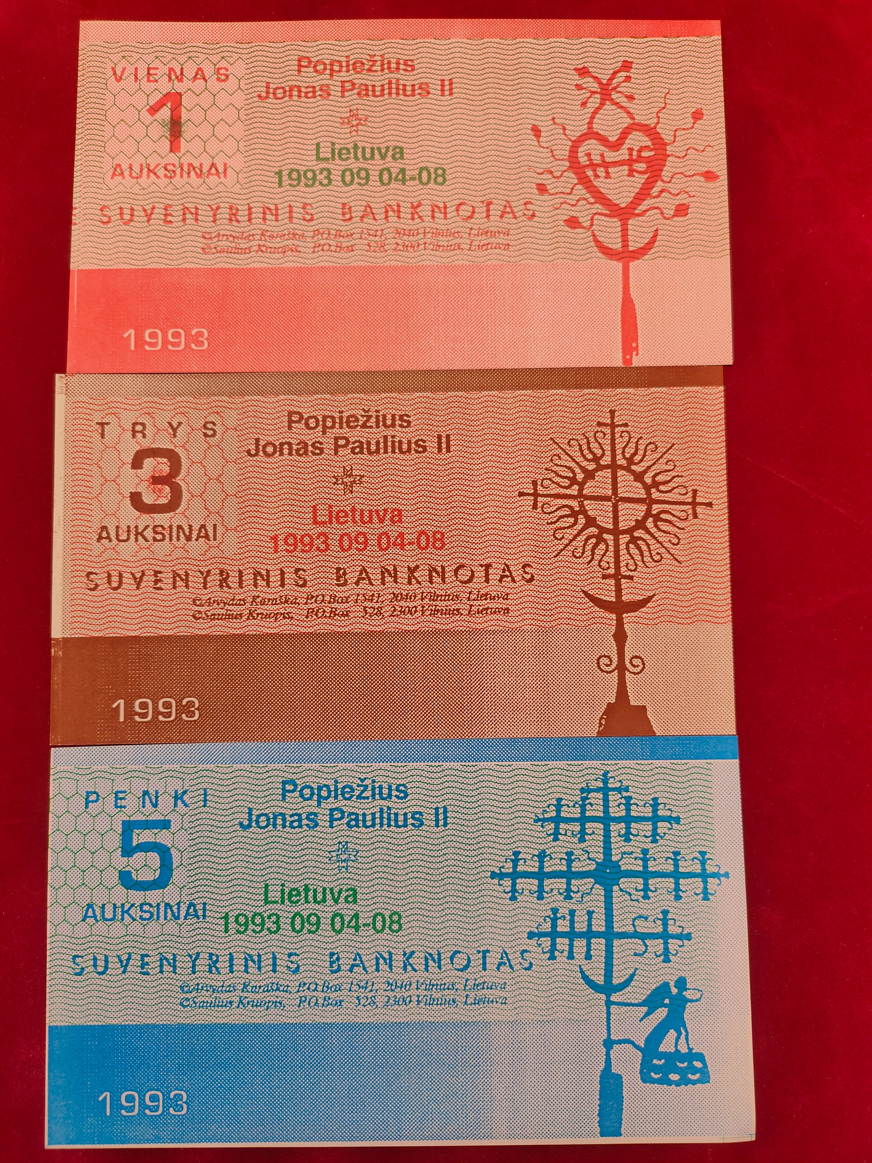 BANK OF LITHUANIA 1,3,5,20,50 LITAI (C243)