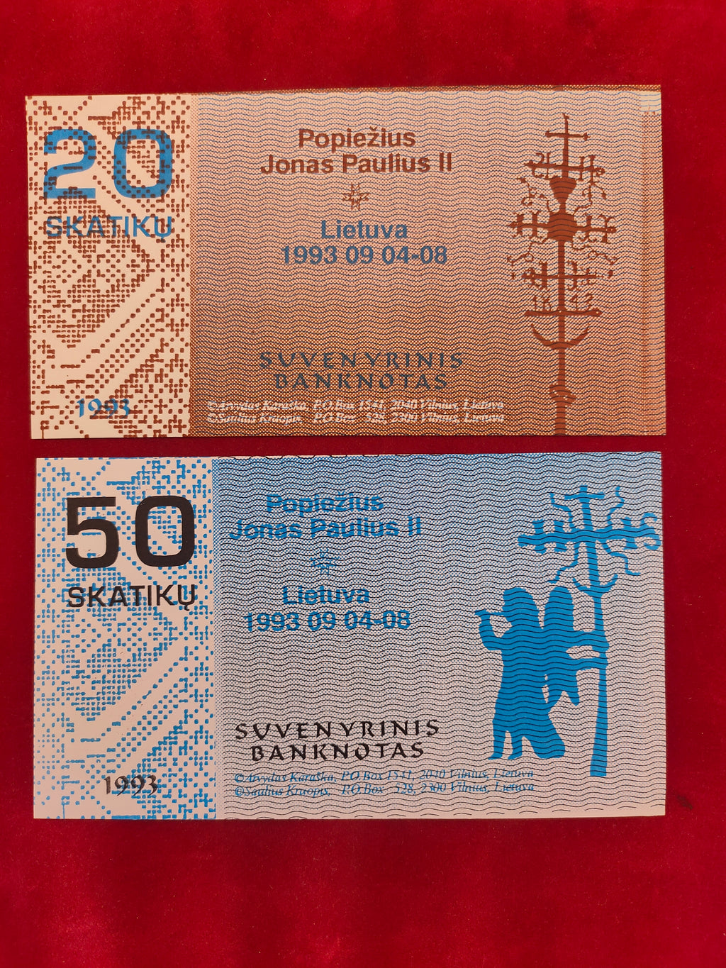 BANK OF LITHUANIA 1,3,5,20,50 LITAI (C243)