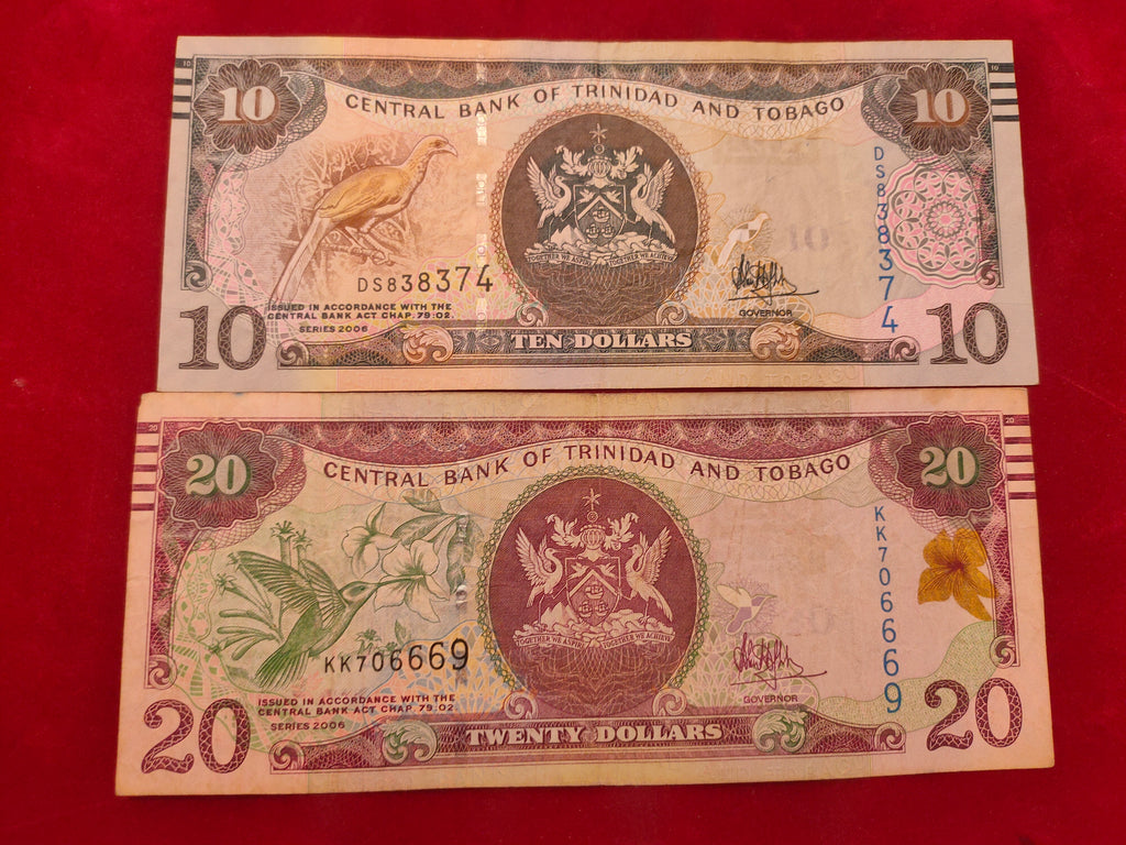 CENTRAL BANK OF TRINIDAD AND TOBAGO 10, 20  DOLLARS (D200)