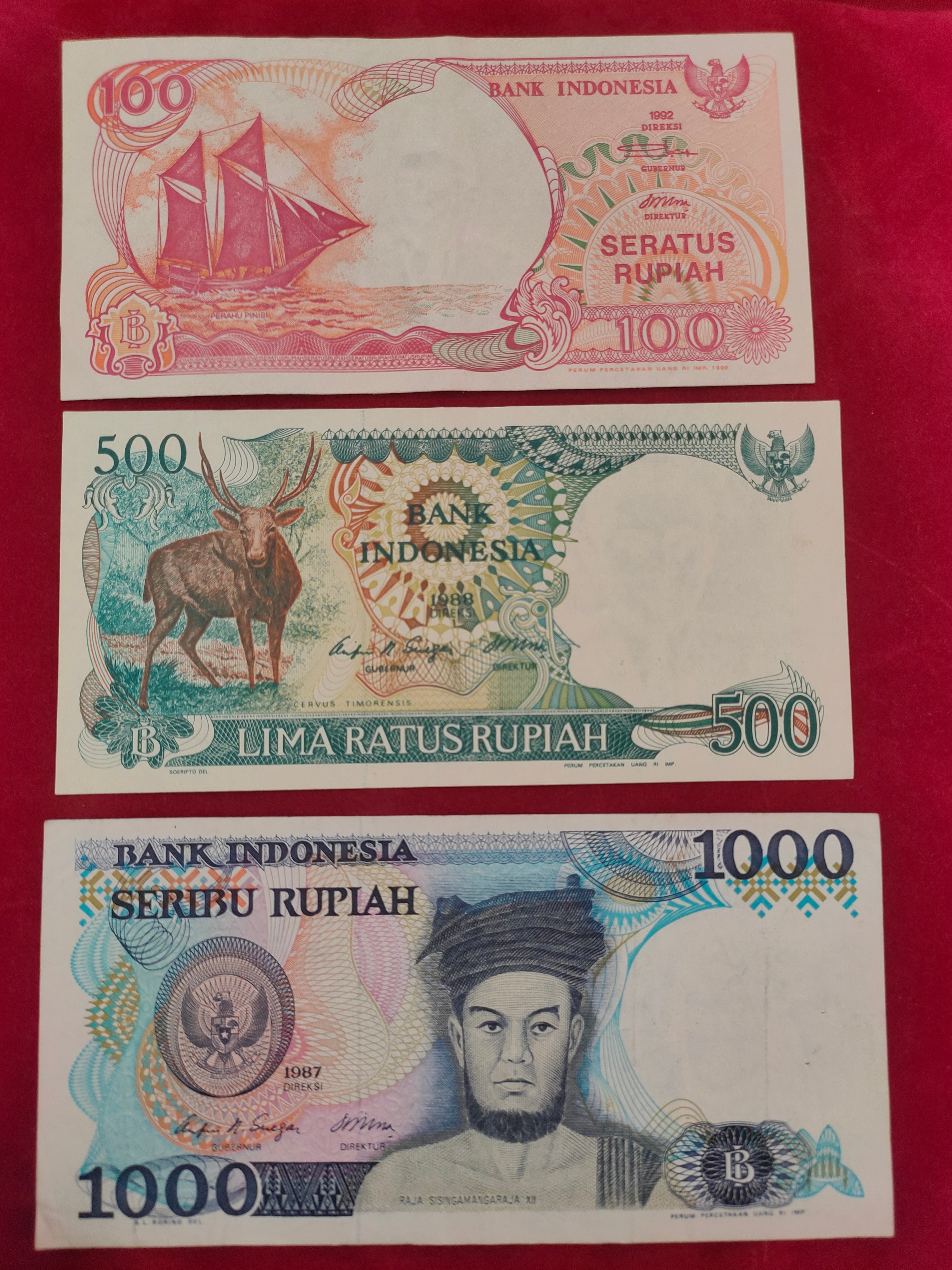 BANK OF INDONESIA 100, 500, 1000 RUPIAH (D578)