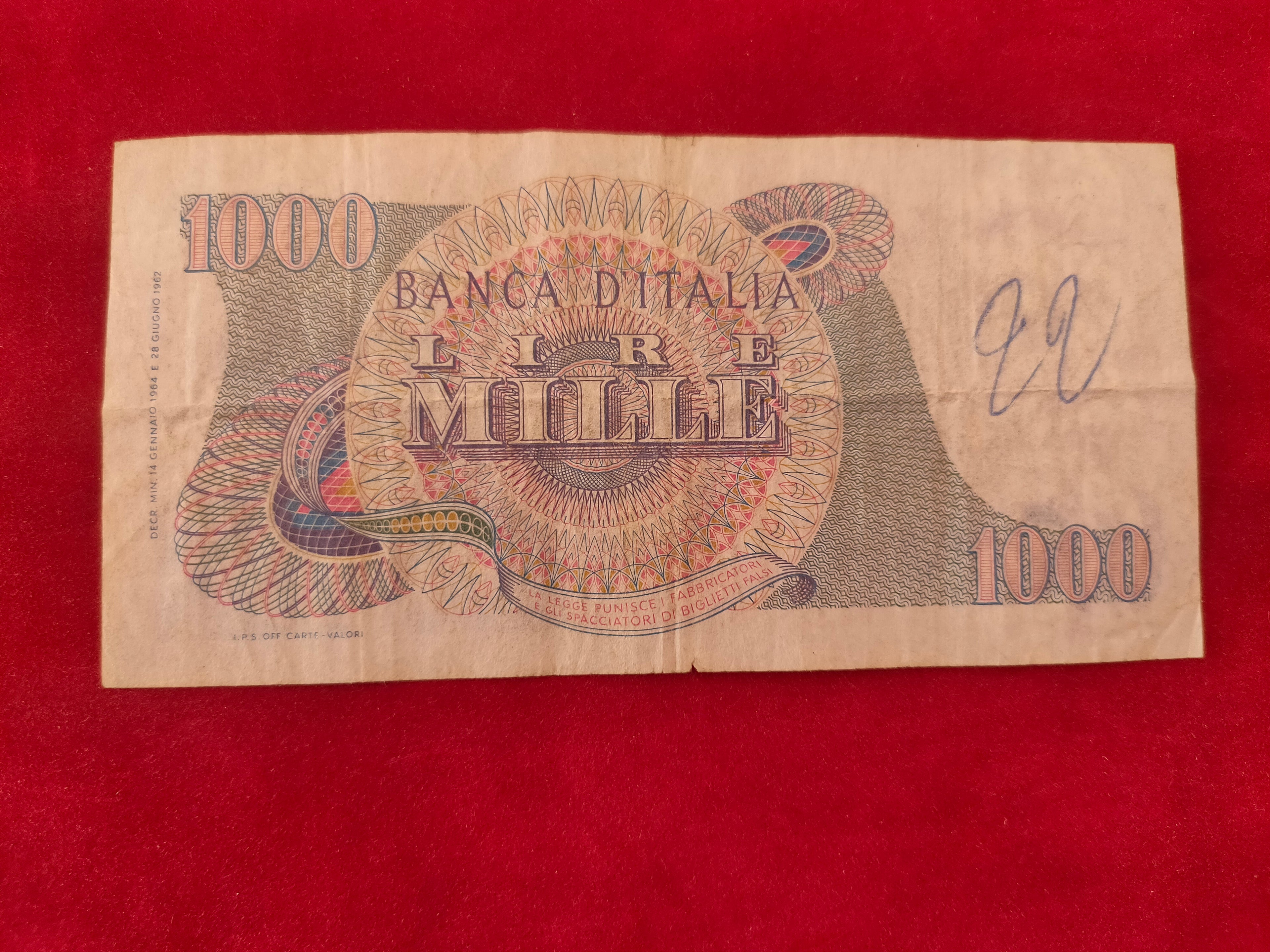 BANK OF ITALY 1000 LIRE (C088)