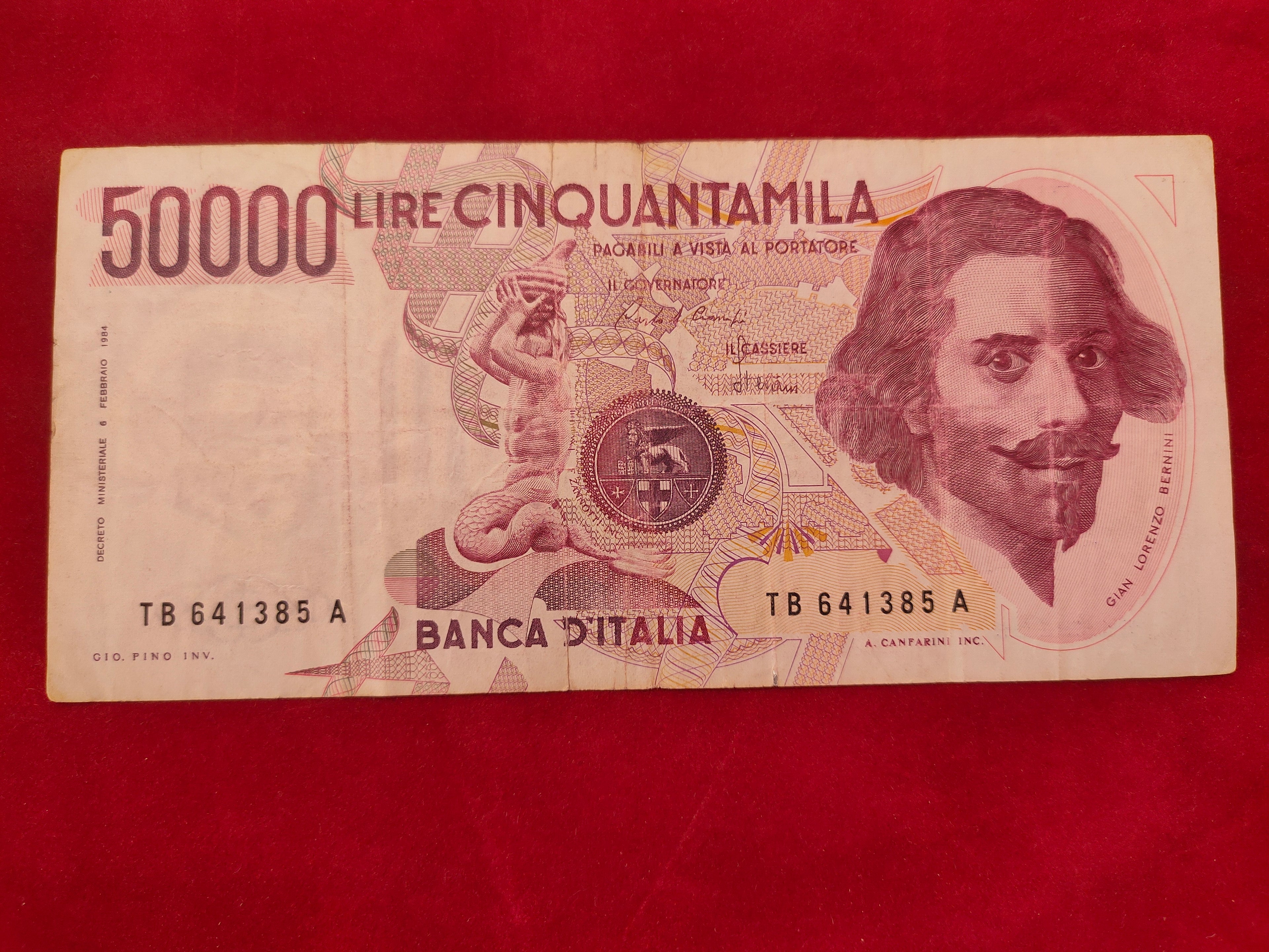BANK OF ITALY 50000 LIRE (D381)