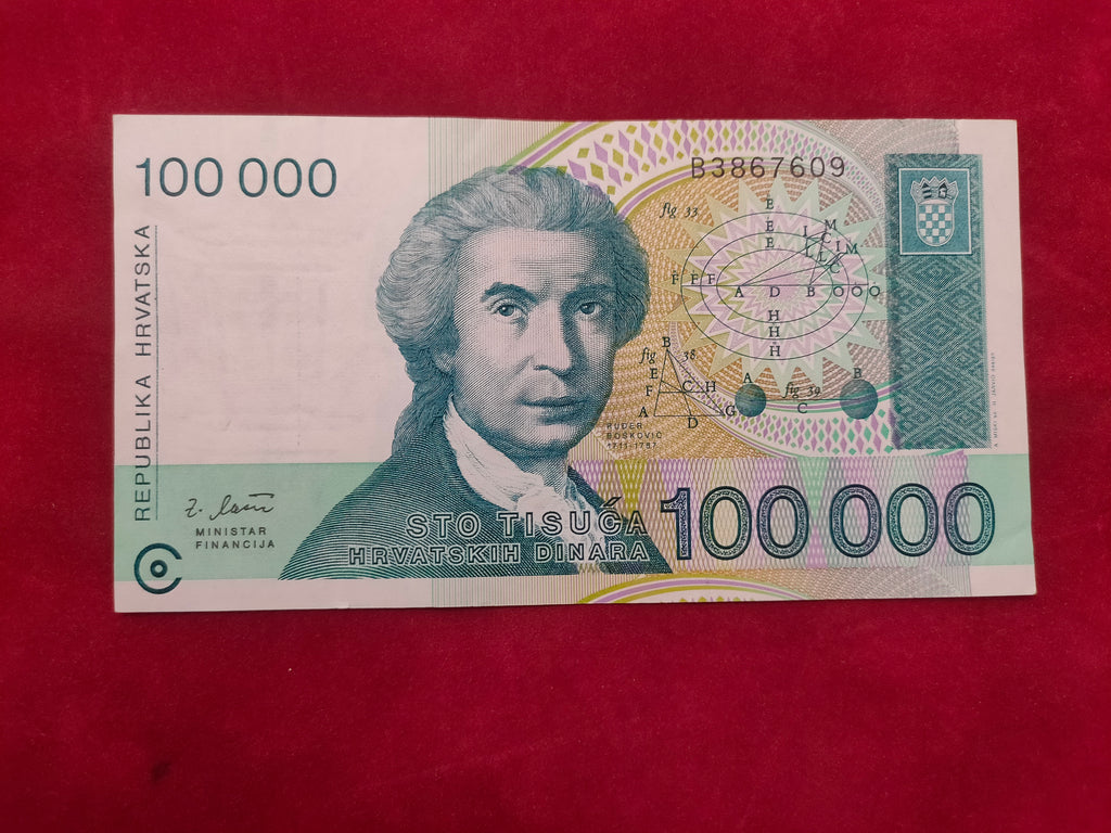 BANK OF CROATIA 100000 DINARA (D733)