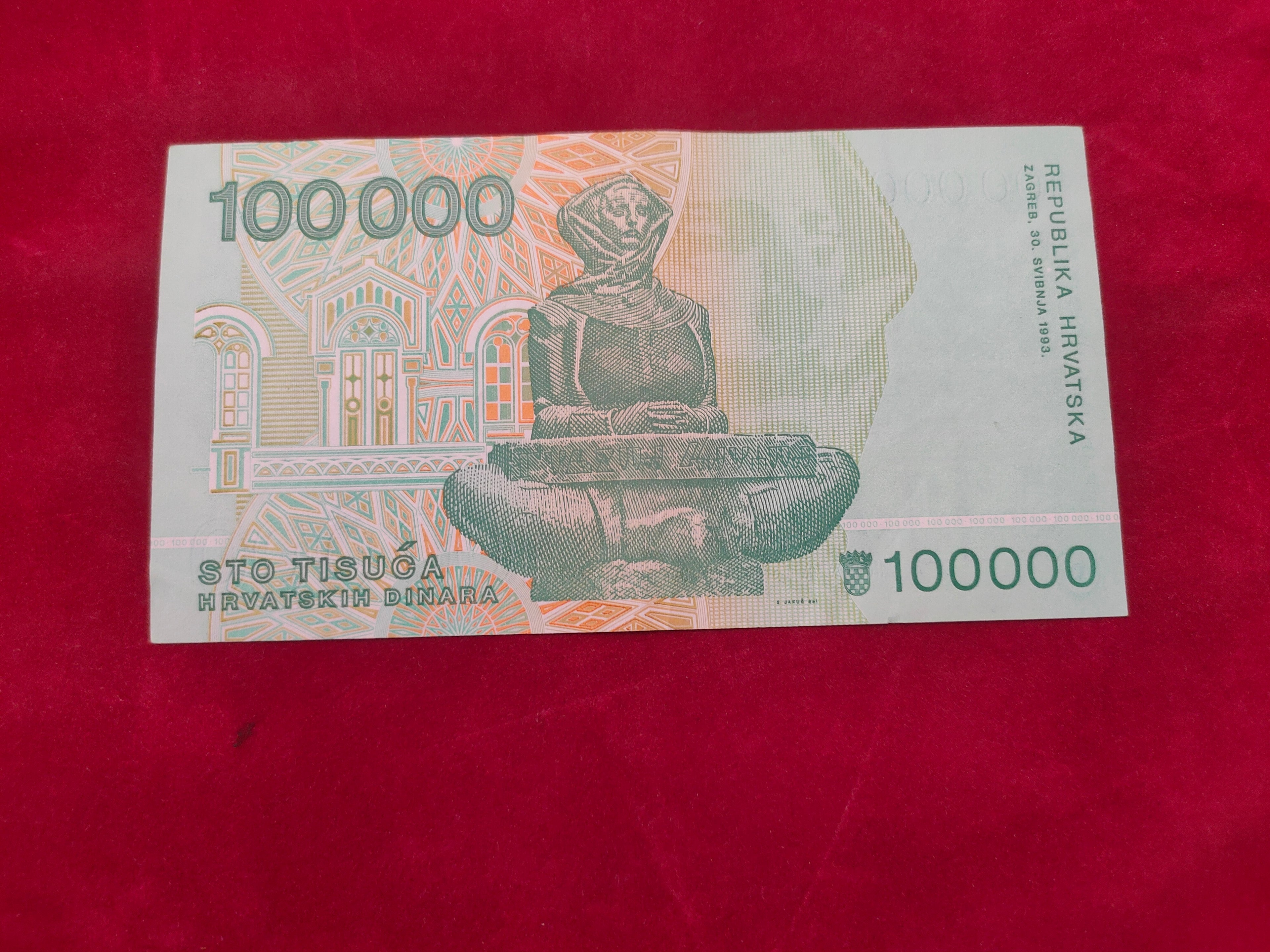 BANK OF CROATIA 100000 DINARA (D733)