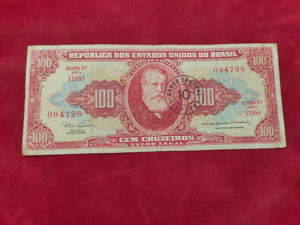 CENTRAL BANK OF BRASIL 100 CRUZEIROS (D881)