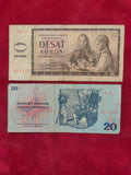 BANK OF CZECHOSLOVAKIA 10, 20 KORUN (D306)
