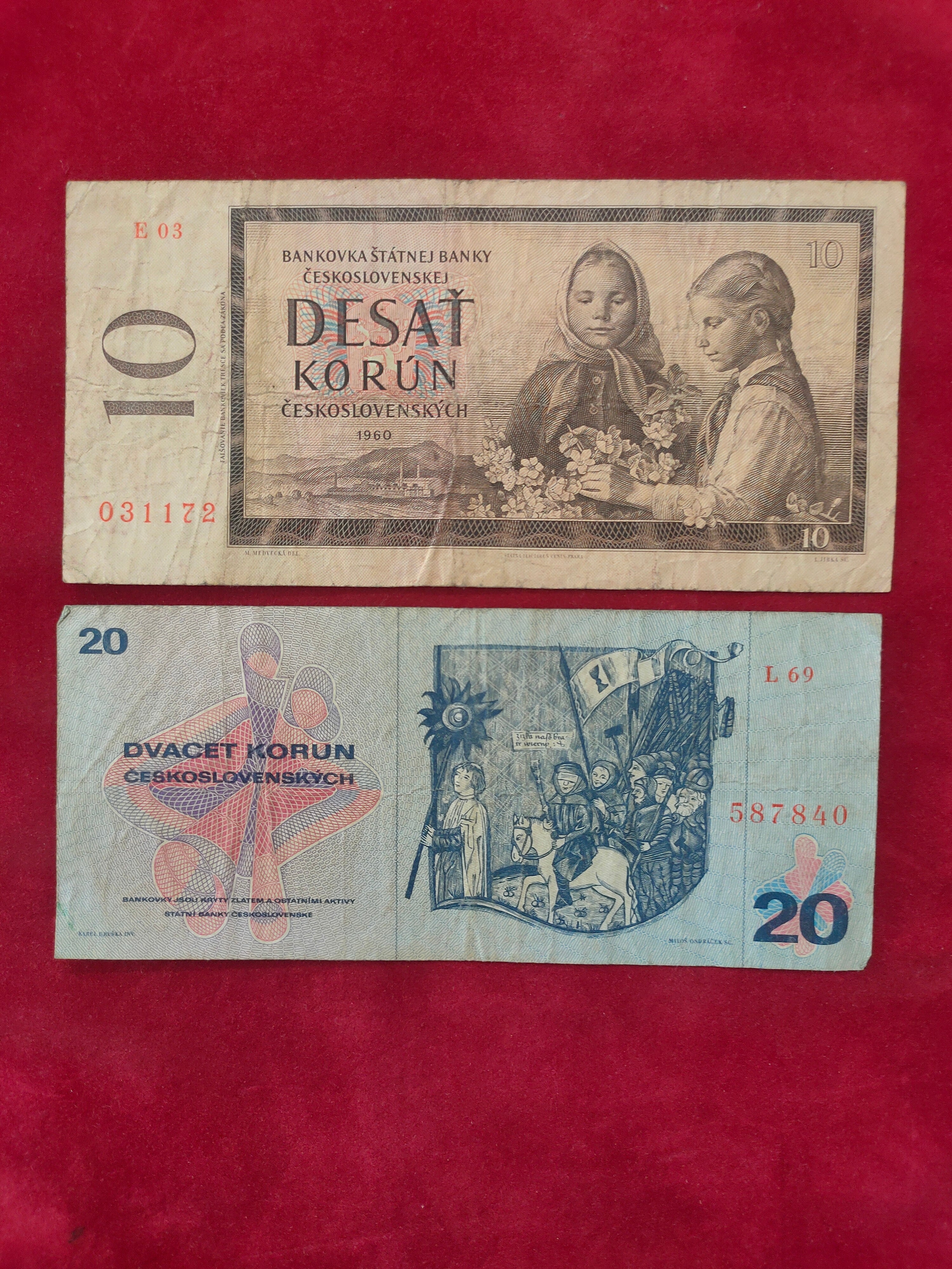 BANK OF CZECHOSLOVAKIA 10, 20 KORUN (D306)
