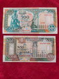 CENTRAL BANK OF SOMALIA 50, 500SHILLINGS (D288)