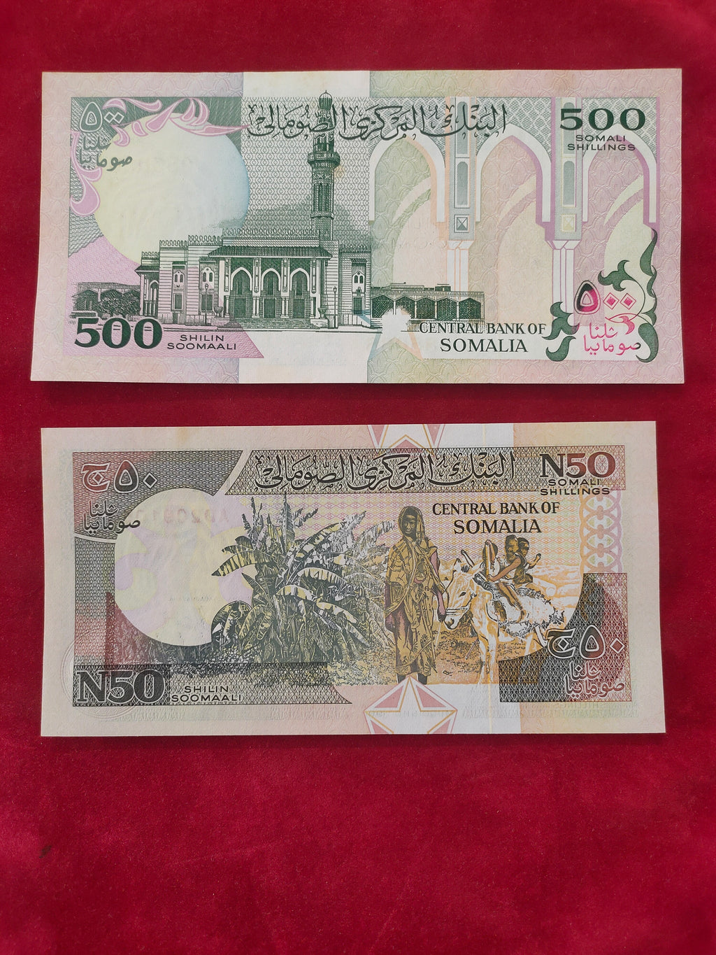 CENTRAL BANK OF SOMALIA 50, 500SHILLINGS (D288)
