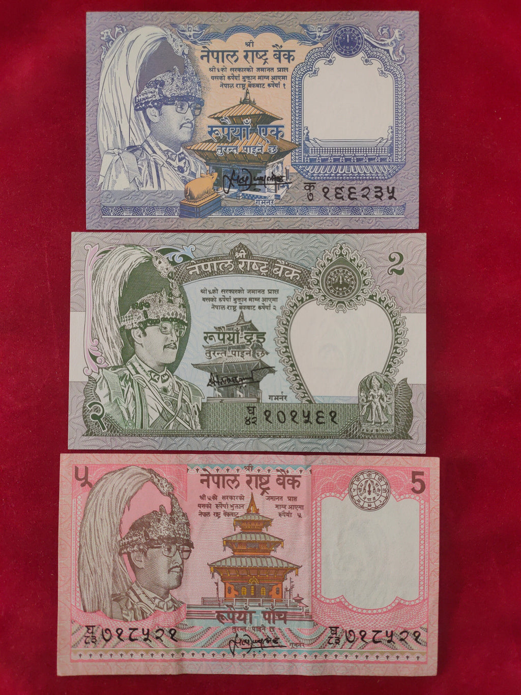 BANK OF NEPAL 1, 2, 5, 10, 20 RUPEES (D989)