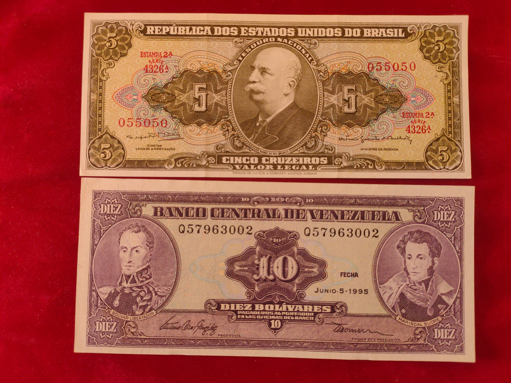 CENTRAL BANK OF BRASIL 5, 10 BOLIVARES (C198)