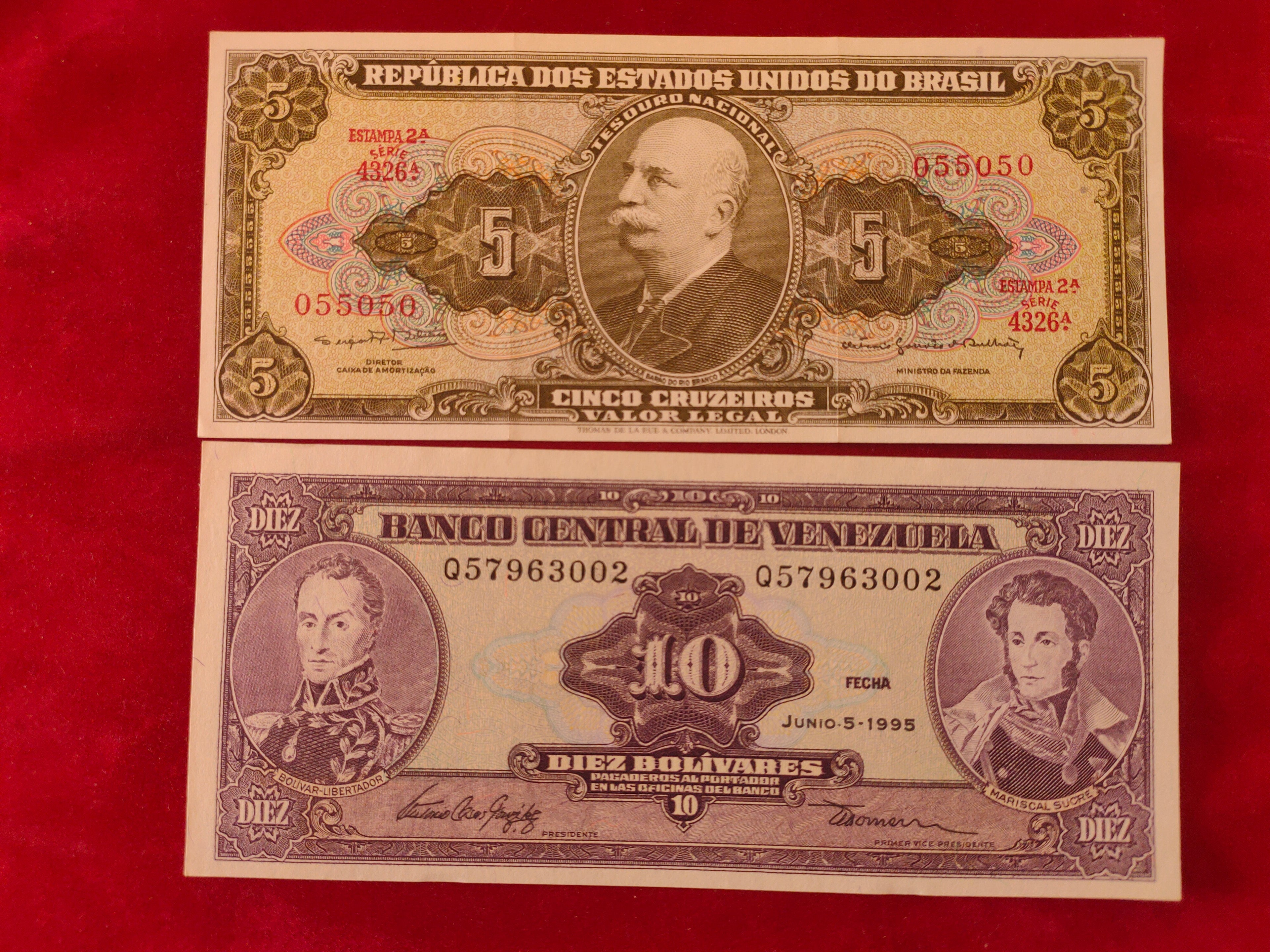 CENTRAL BANK OF BRASIL 5, 10 BOLIVARES (C198)