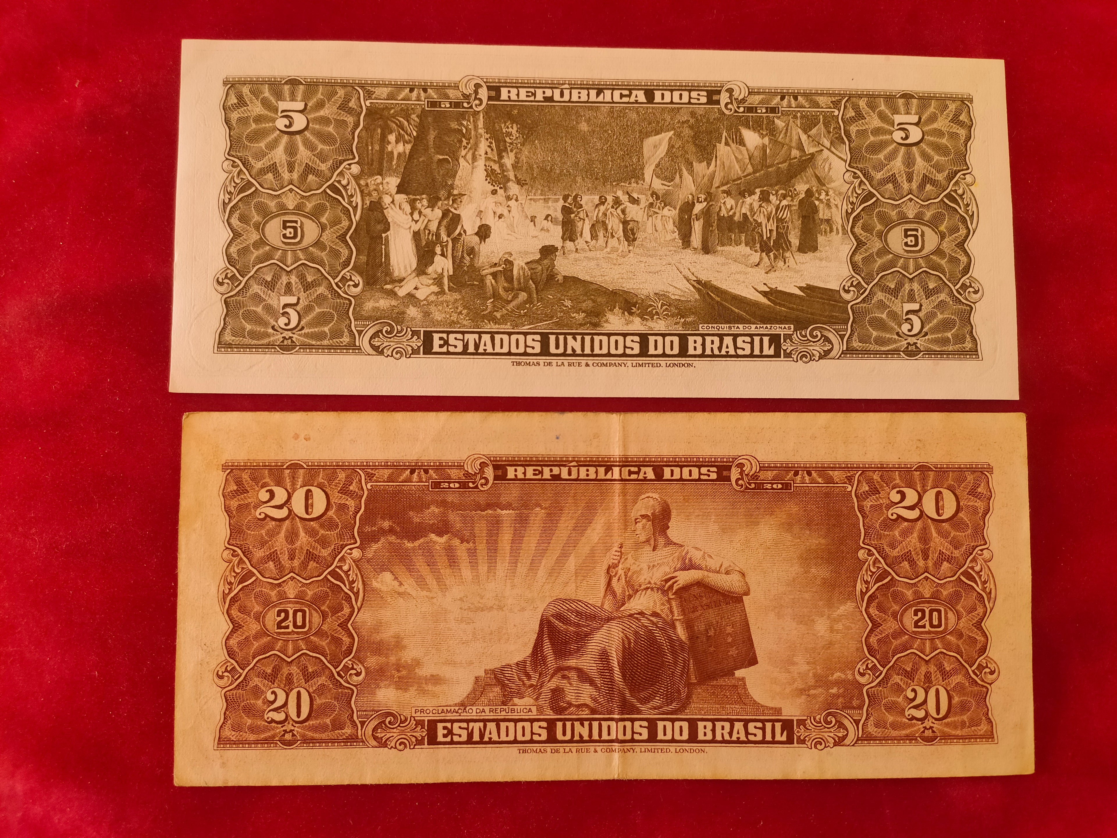 BANK OF BARSIL 5, 20, 100, 10000 CRUZEIROS (252)
